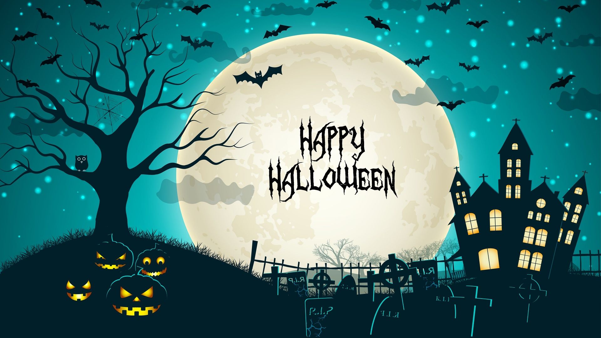 1920x1080 Happy Halloween Wallpaper 4K, Haunted Castle, Scary