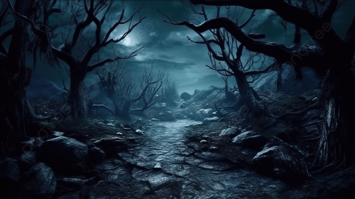 1200x673 Spooky Landscape Of A Haunted Forest 3D Illustration For Halloween, Scary Forest, Haunted, Horror Background Image And Wallpaper for Free Download