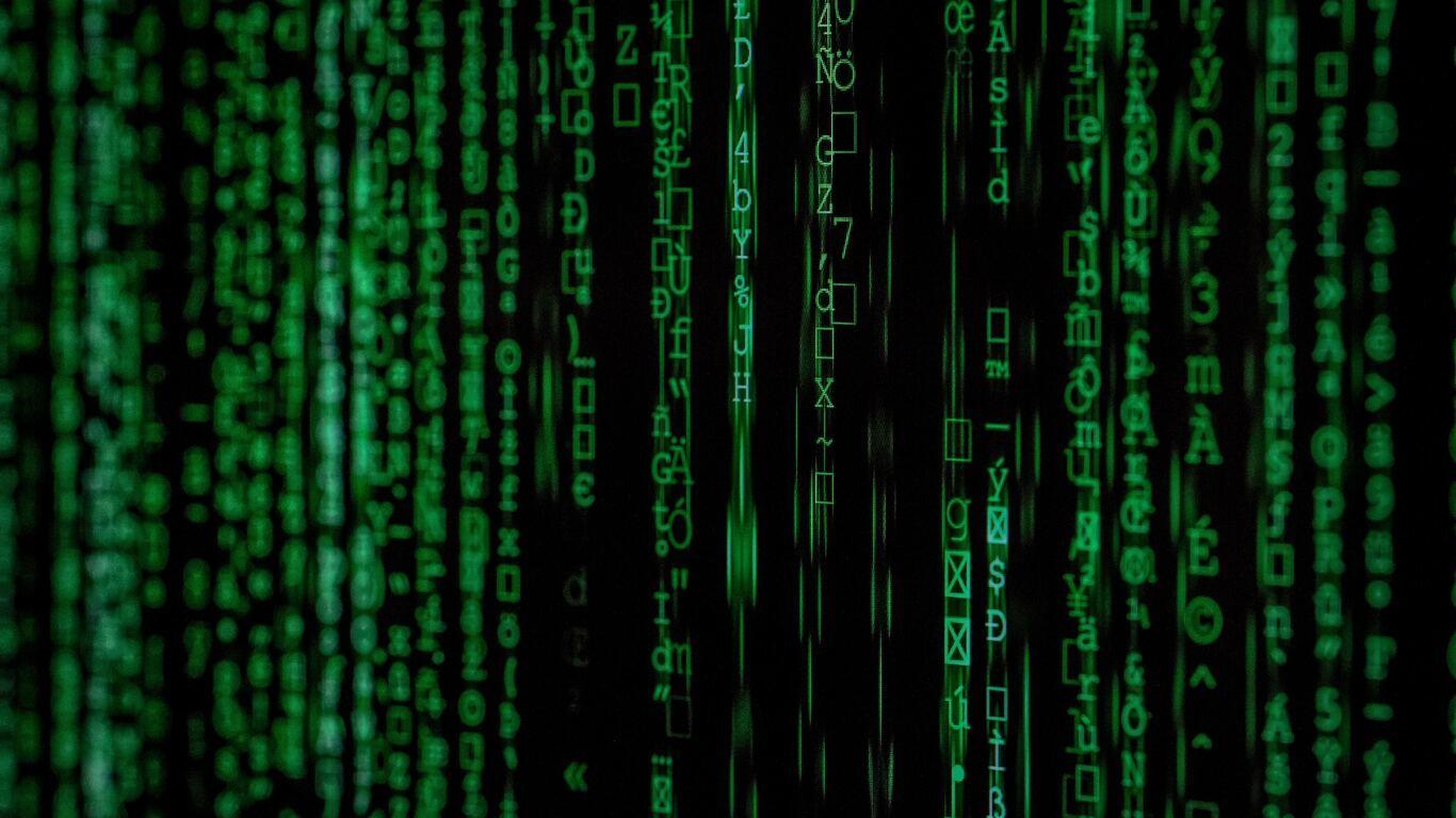 1366x768 Green Code Lines Black Background 5k 1366x768 Resolution