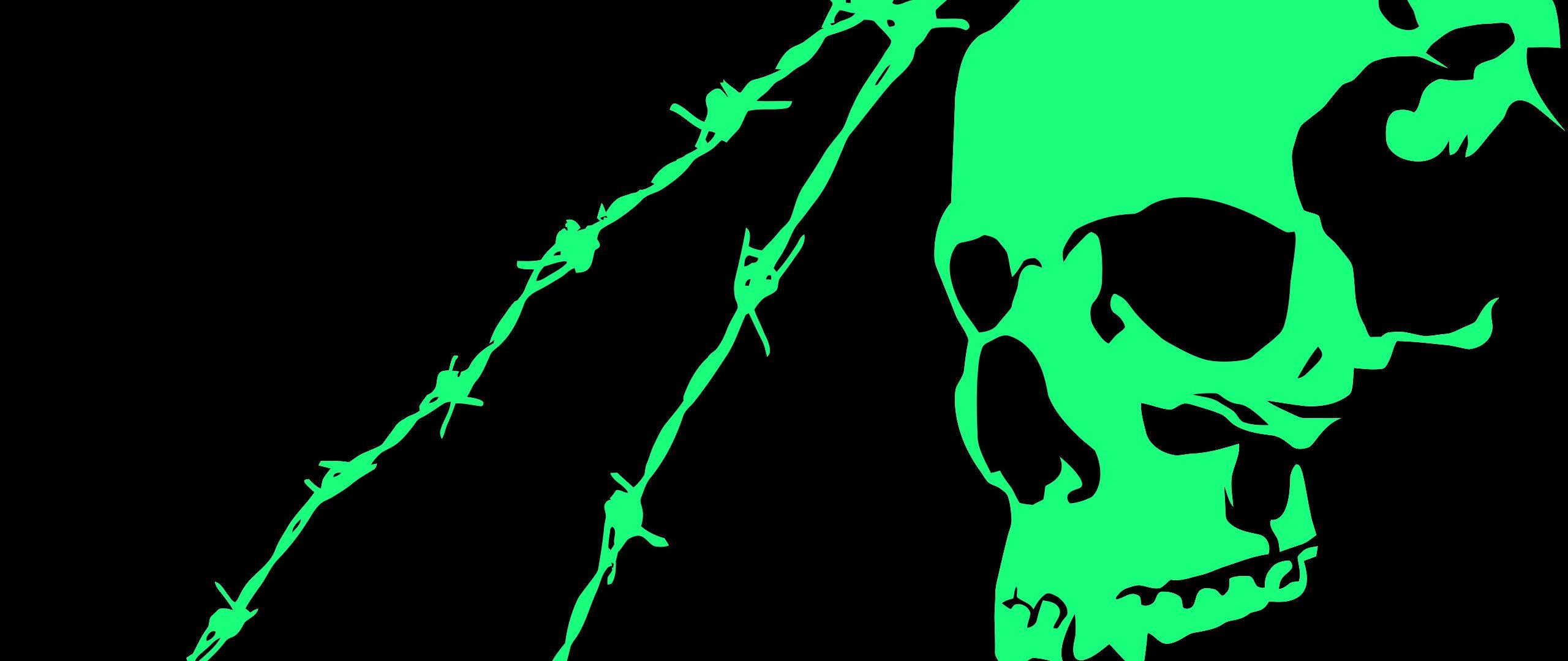 2560x1080 Black Green Skull Minimalist 2560x1080 Resolution HD 4k