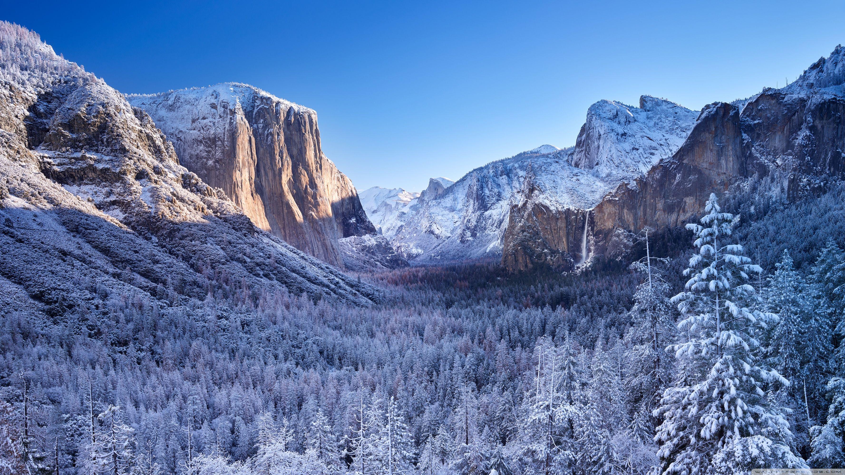 3554x1999 Yosemite Winter Photography Ultra HD Desktop Background Wallpaper