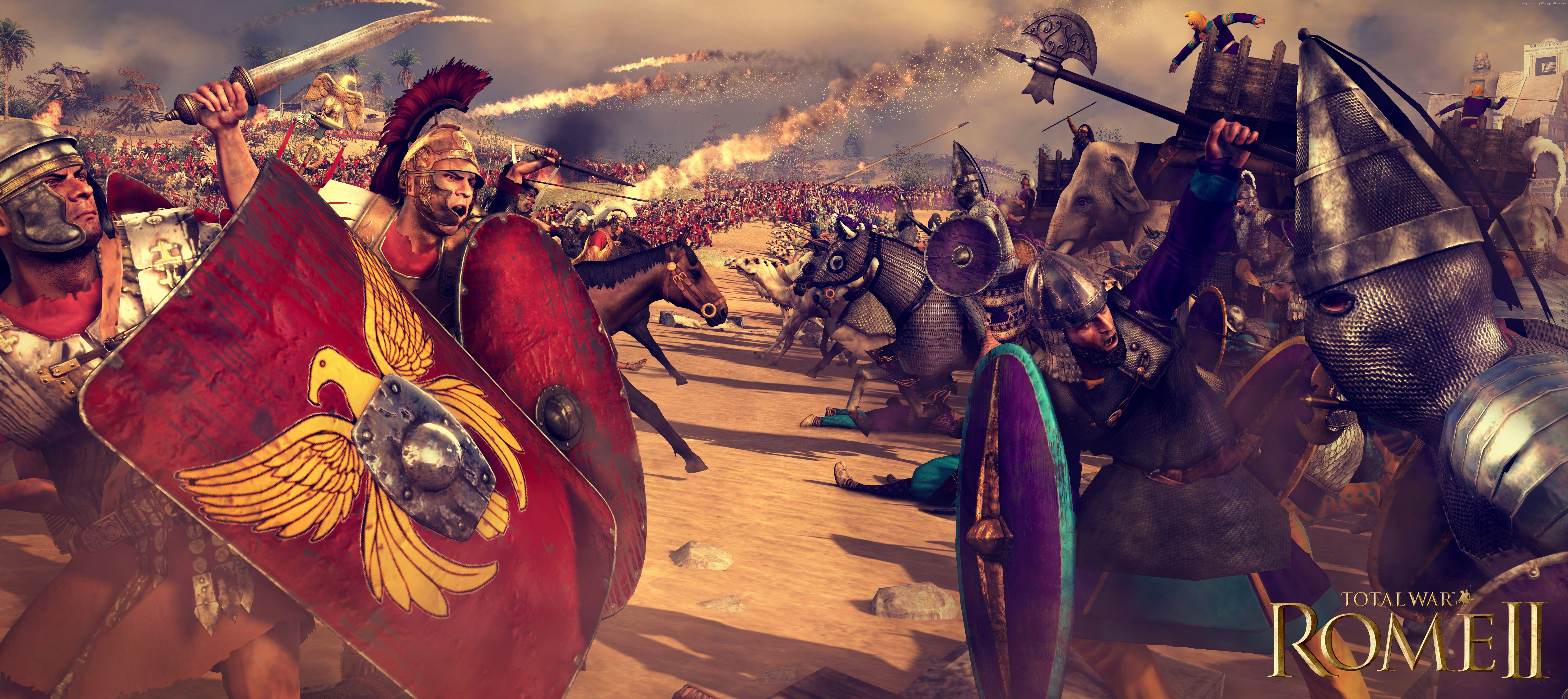8176x3648 Total War Rome II digital wallpaper HD wallpaper
