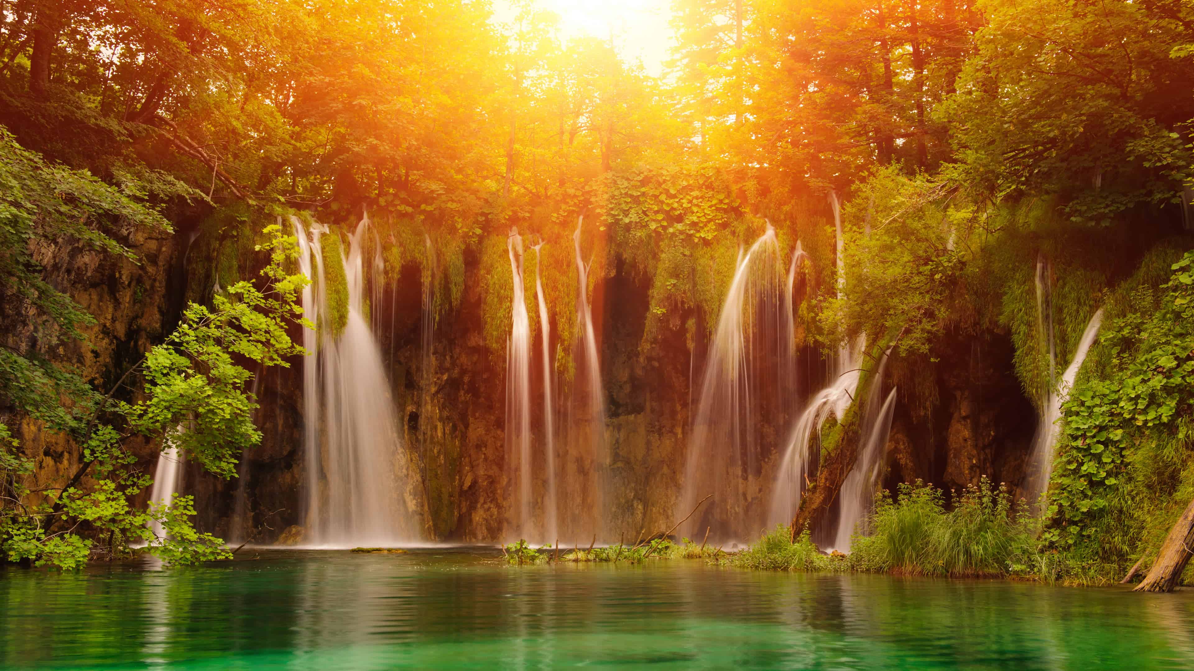 3840x2160 Waterfall Plitvice Lakes National Park Croatia UHD 4K Wallpaper