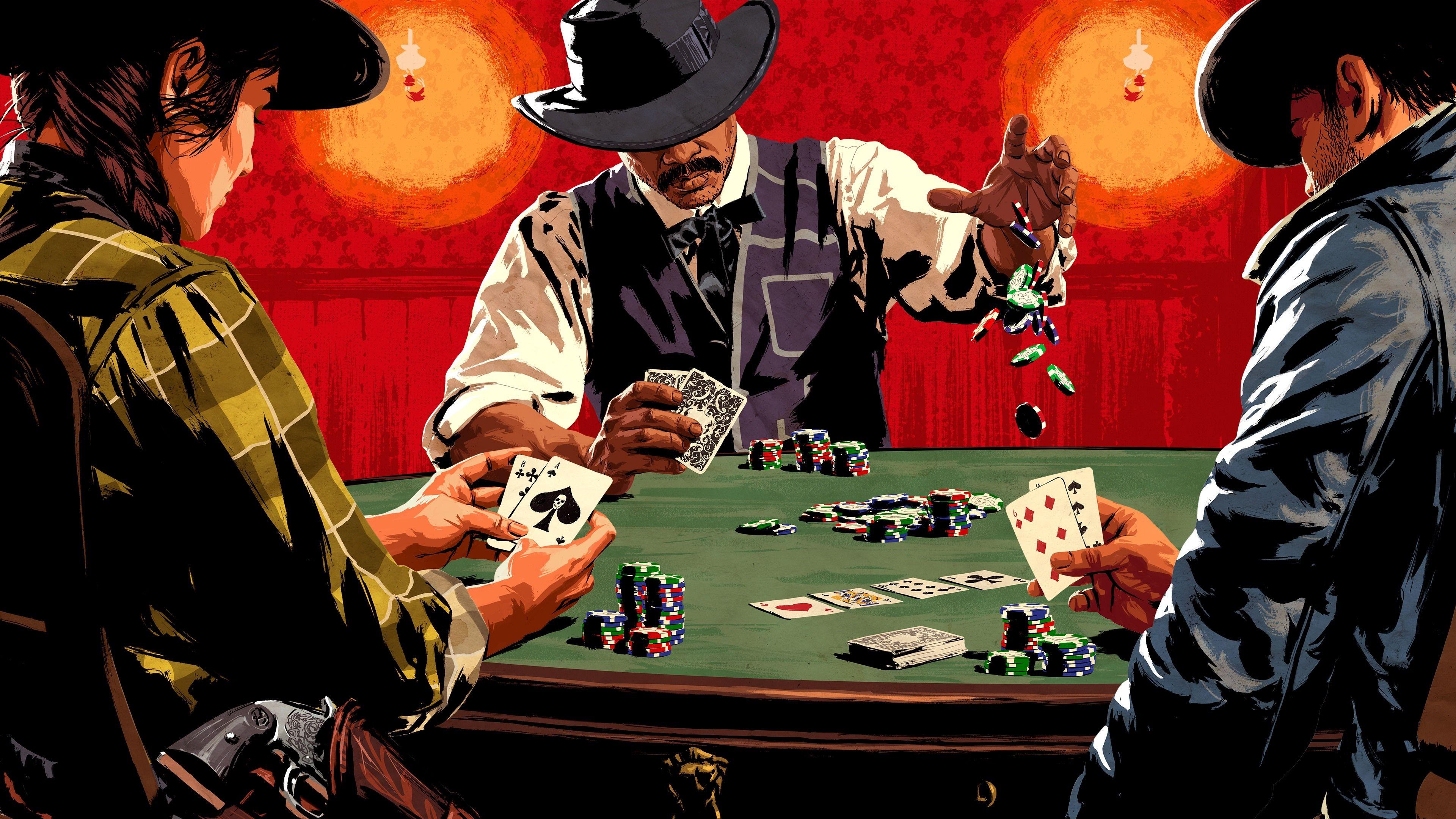 3840x2160 Wallpaper Red Dead Redemption poker cards 3840x2160 UHD 4K