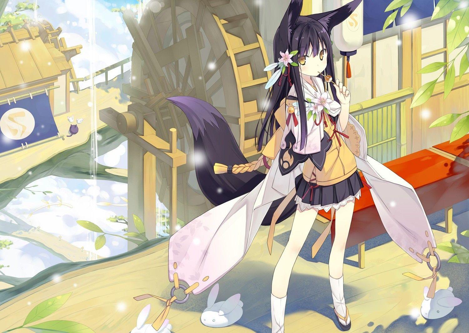 1500x1066 fox Girl, Anime Girls Wallpaper HD / Desktop and Mobile Background