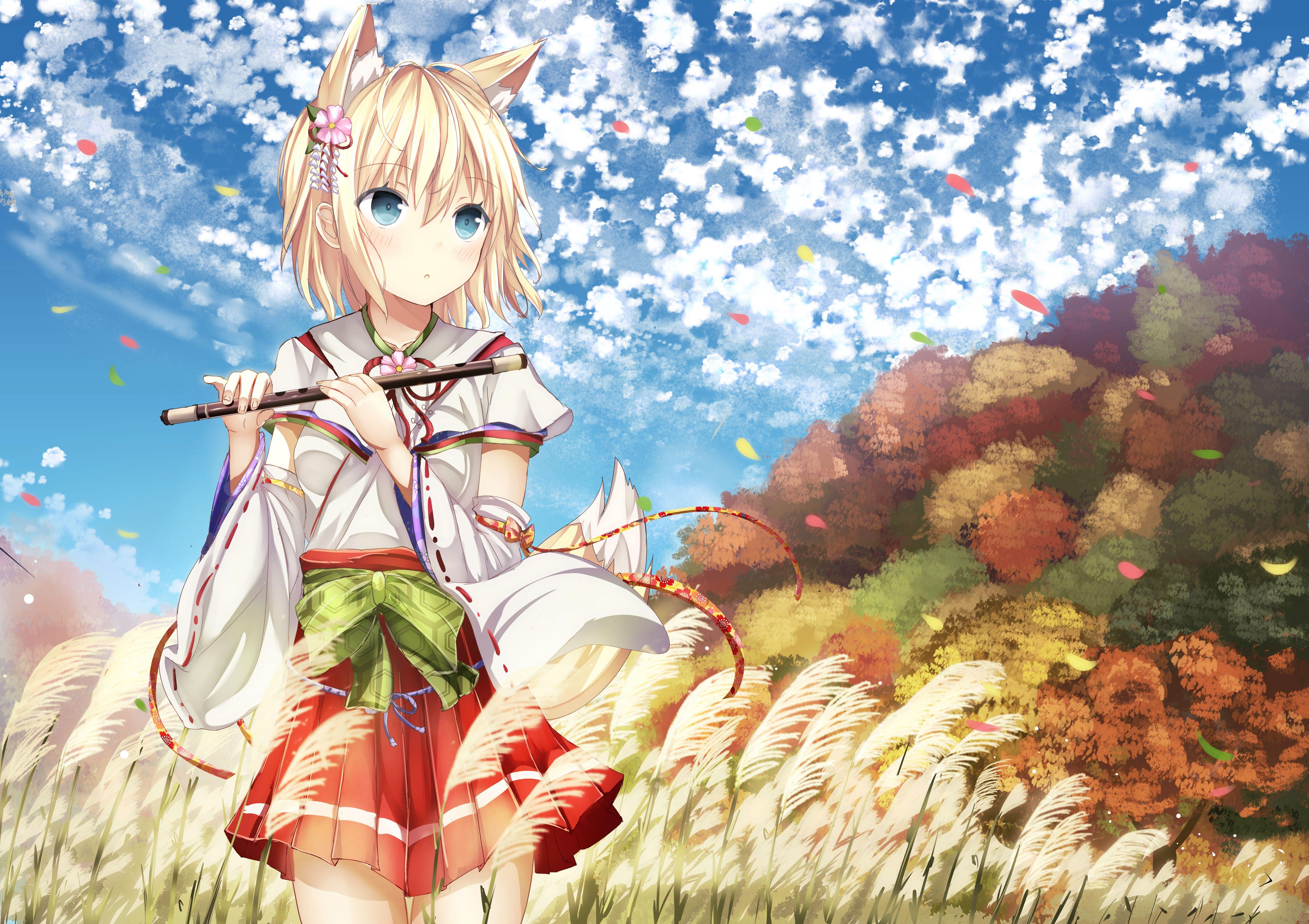 5015x3541 Photos Kitsune morerin, original Anime young woman 5015x3541