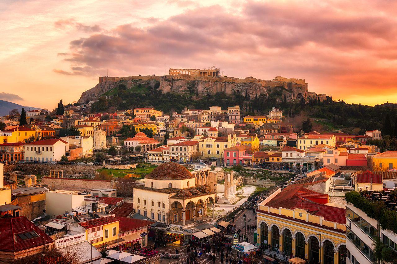 1280x853 Image Greece Attica Ruins sunrise and sunset Cities Building