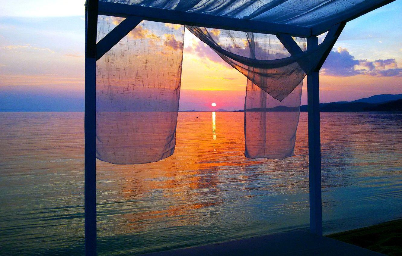 1332x850 Wallpaper Sunset, Sea, Greece, Sweet Afternoon, Halkidiki, Beach