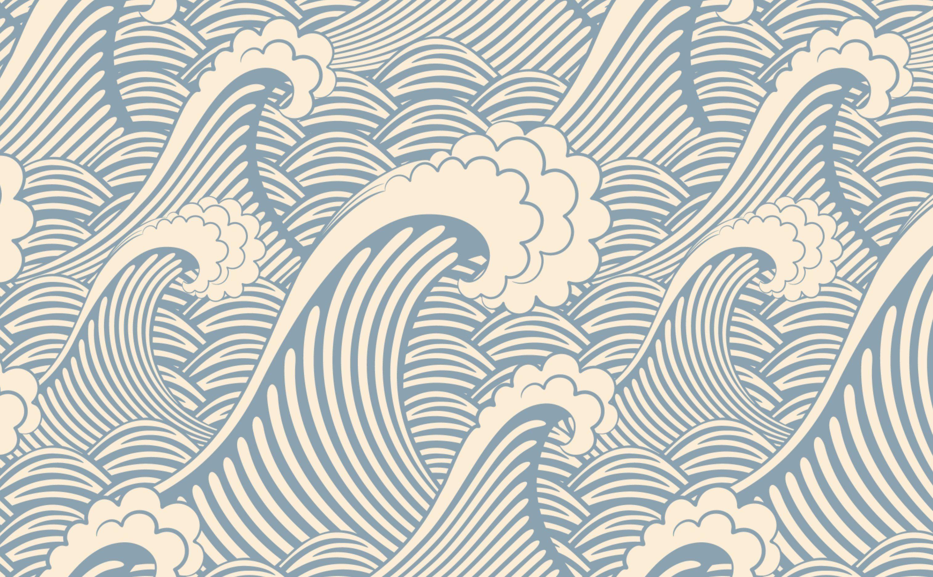 3028x1872 Nautical Waves Wallpaper for Walls. Waves of Chic