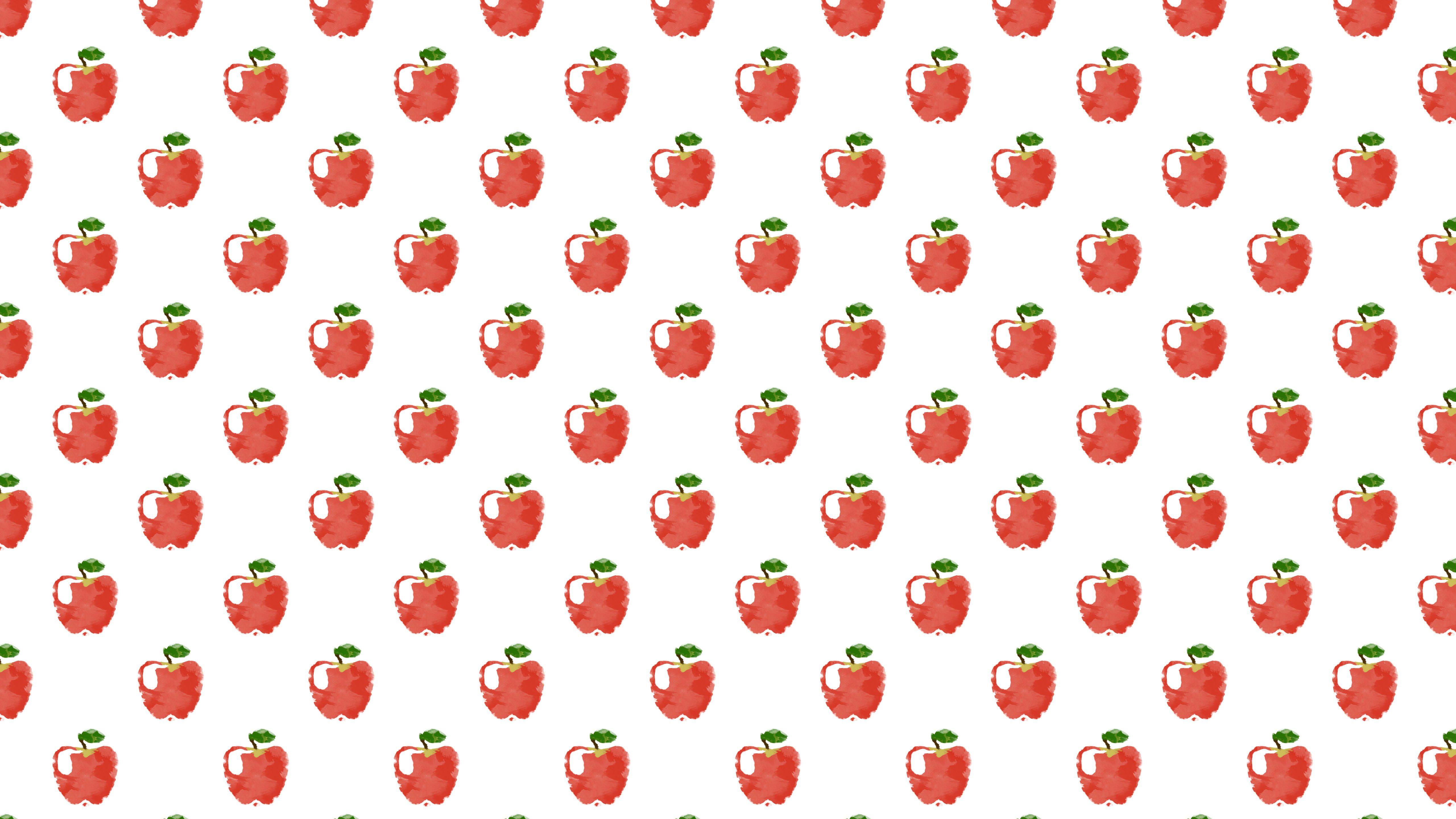 5120x2880 Pattern Illustration Fruit Apple Red Women Friendly. Wallpaper.sc