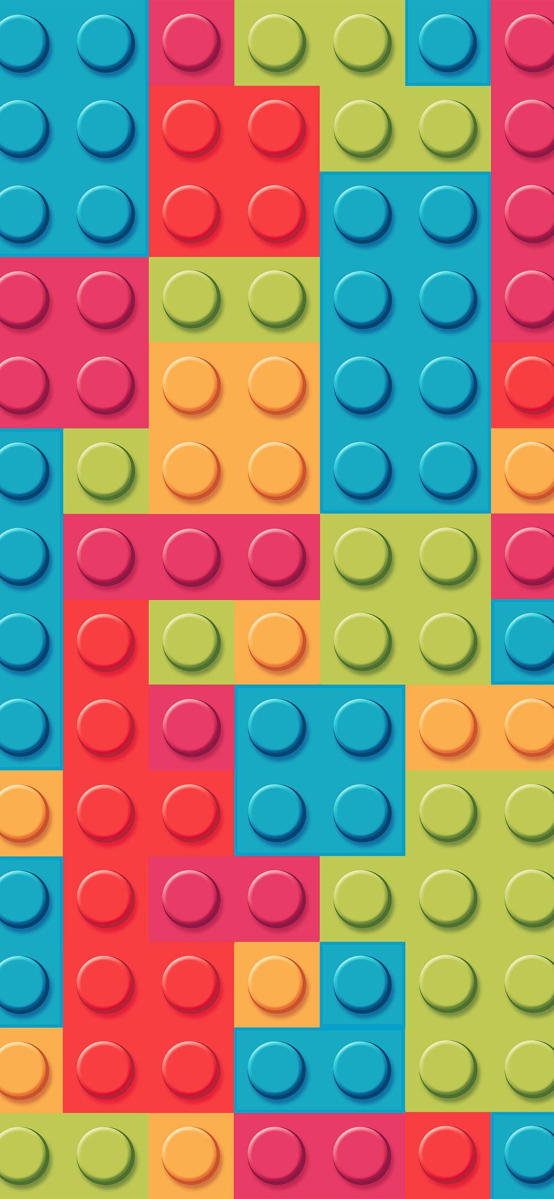 1125x2436 Blocks rainbow lego art pattern pastel iPhone X Wallpaper Free