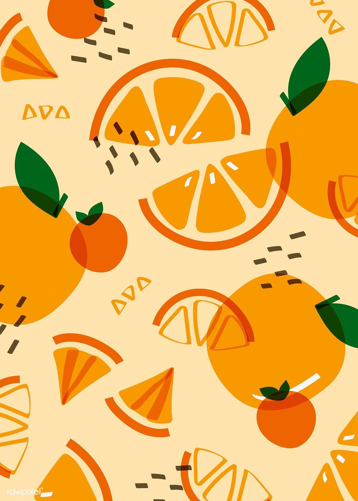 1200x1680 Tropical orange fruit pattern vector. free image