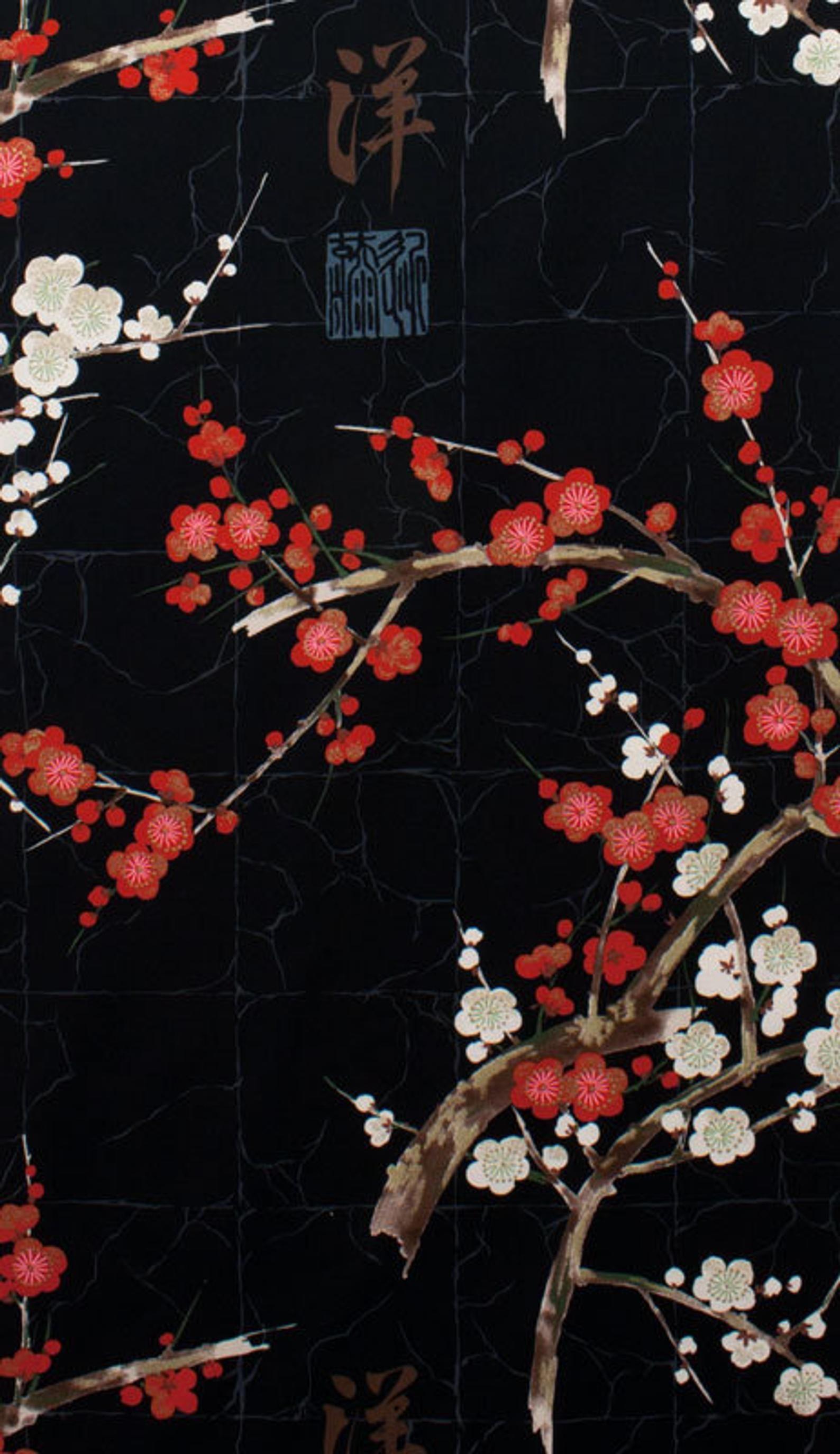 1588x2750 Alexander Henry Fabrics; Indochine Golden Garden in black ; 100