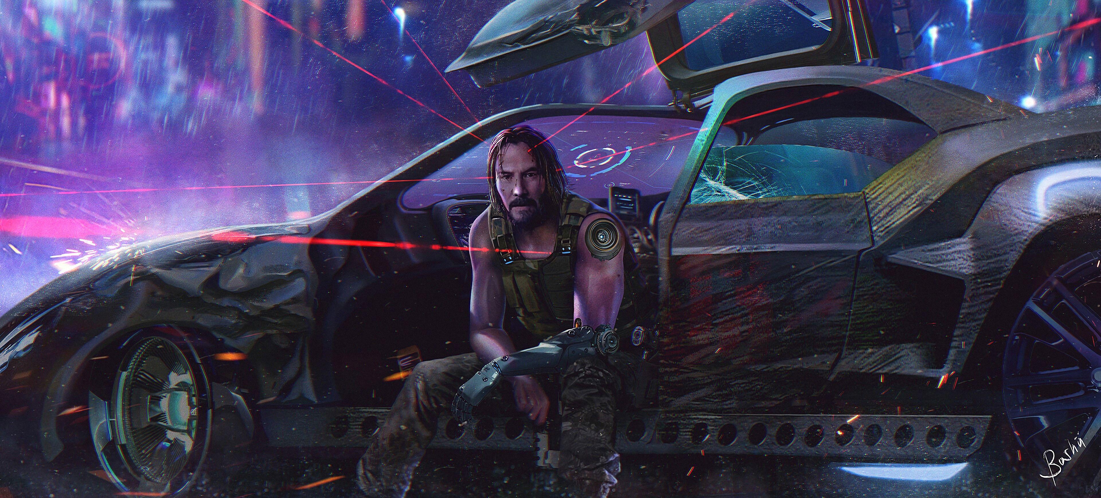 3840x1738 Wallpaper of Video Game, Cyberpunk Keanu Reeves background