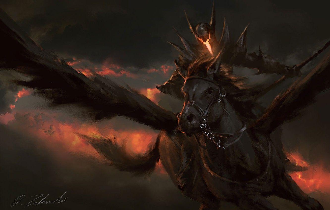 1332x850 Wallpaper Horse, Figure, Warrior, Art, Knight, Pegasus, Pegasus