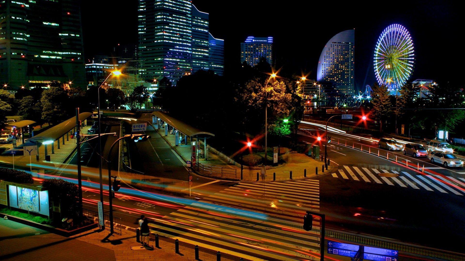 1920x1080 Tải xuống hình nền 1920x1080 nhật bản, Tokyo, đêm, thành phố ánh sáng