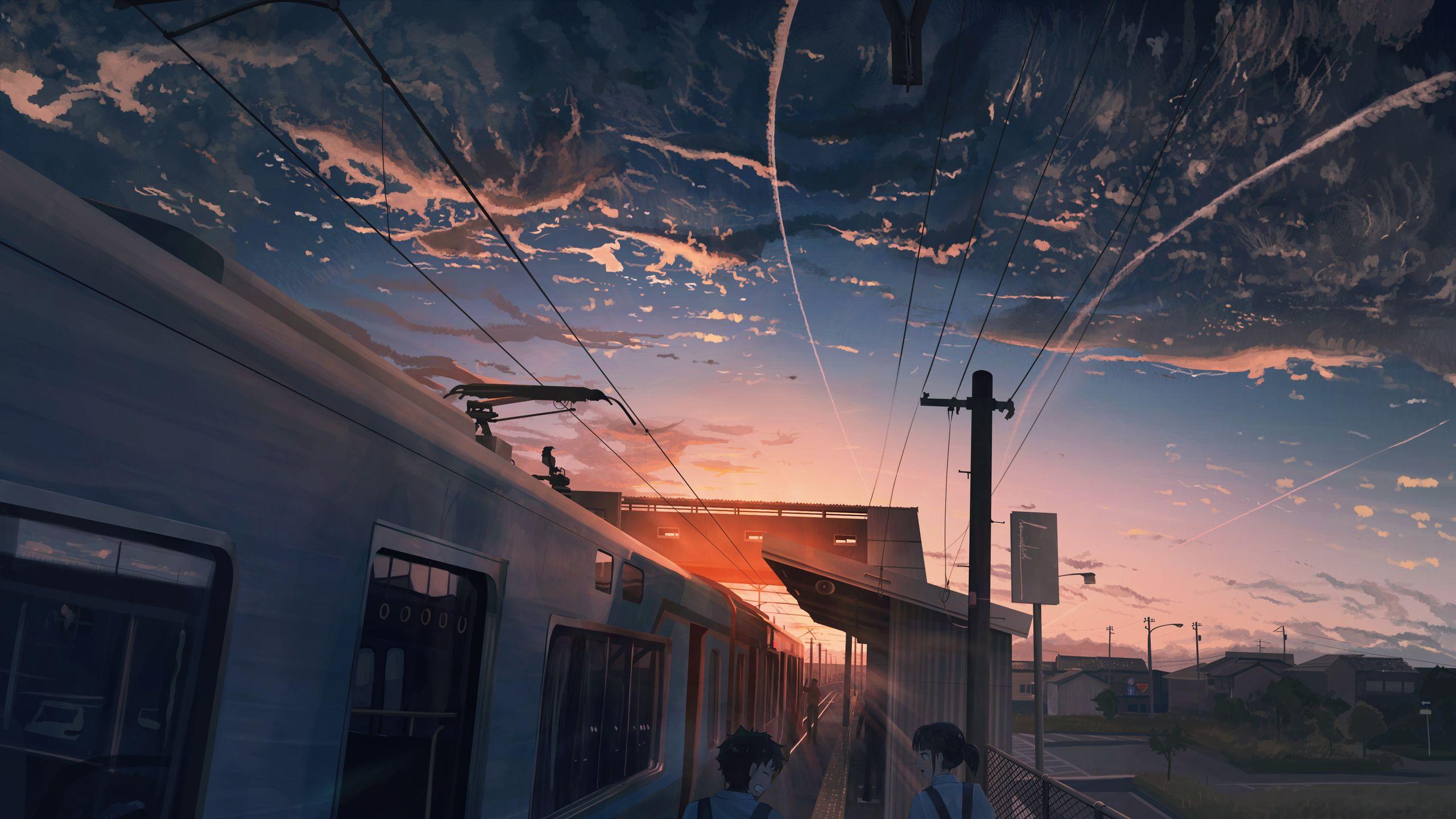 Anime Train Wallpapers Top Free Anime Train Backgrounds Wallpaperaccess Trains at outdoor subway station with buildings on background. anime train wallpapers top free anime
