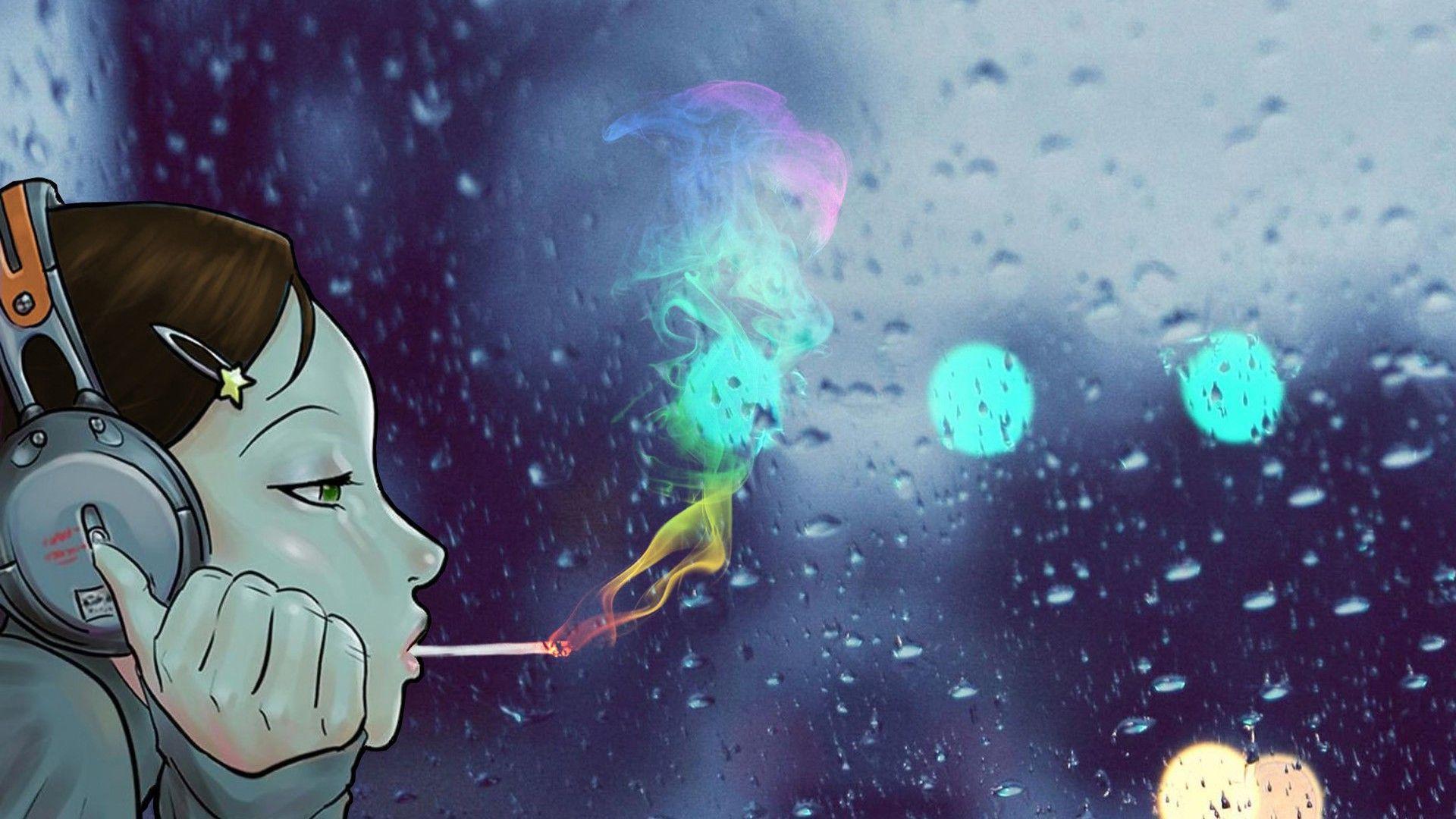 rain cartoon background