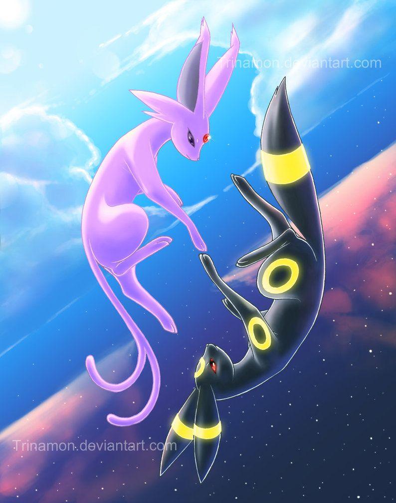 794x1007 Umbreon and Espeon Wallpaper