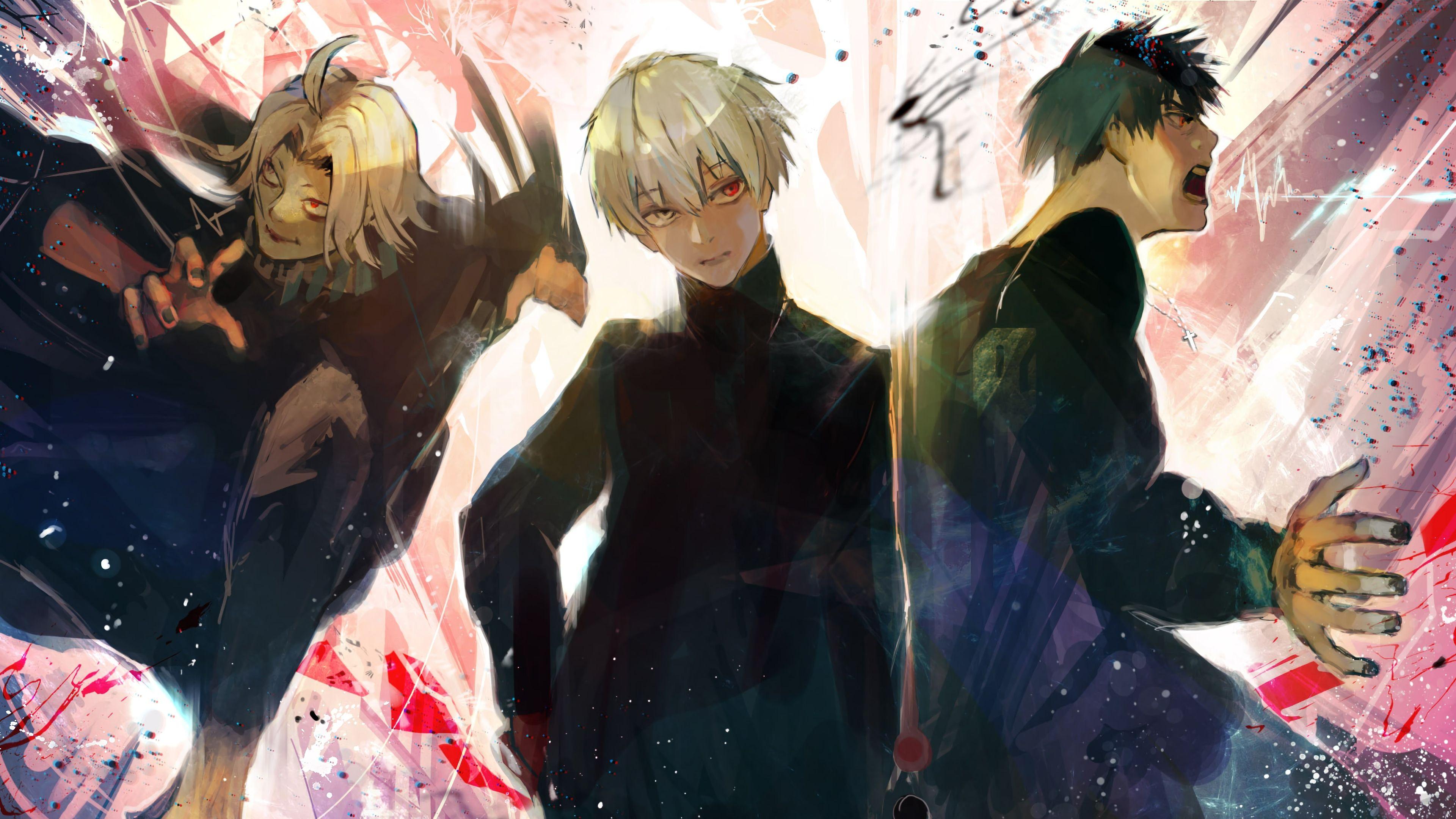 3840x2160 Tokyo Ghoul:re Owl Seidou Takizawa Ken Kaneki Koutarou Amon 4K