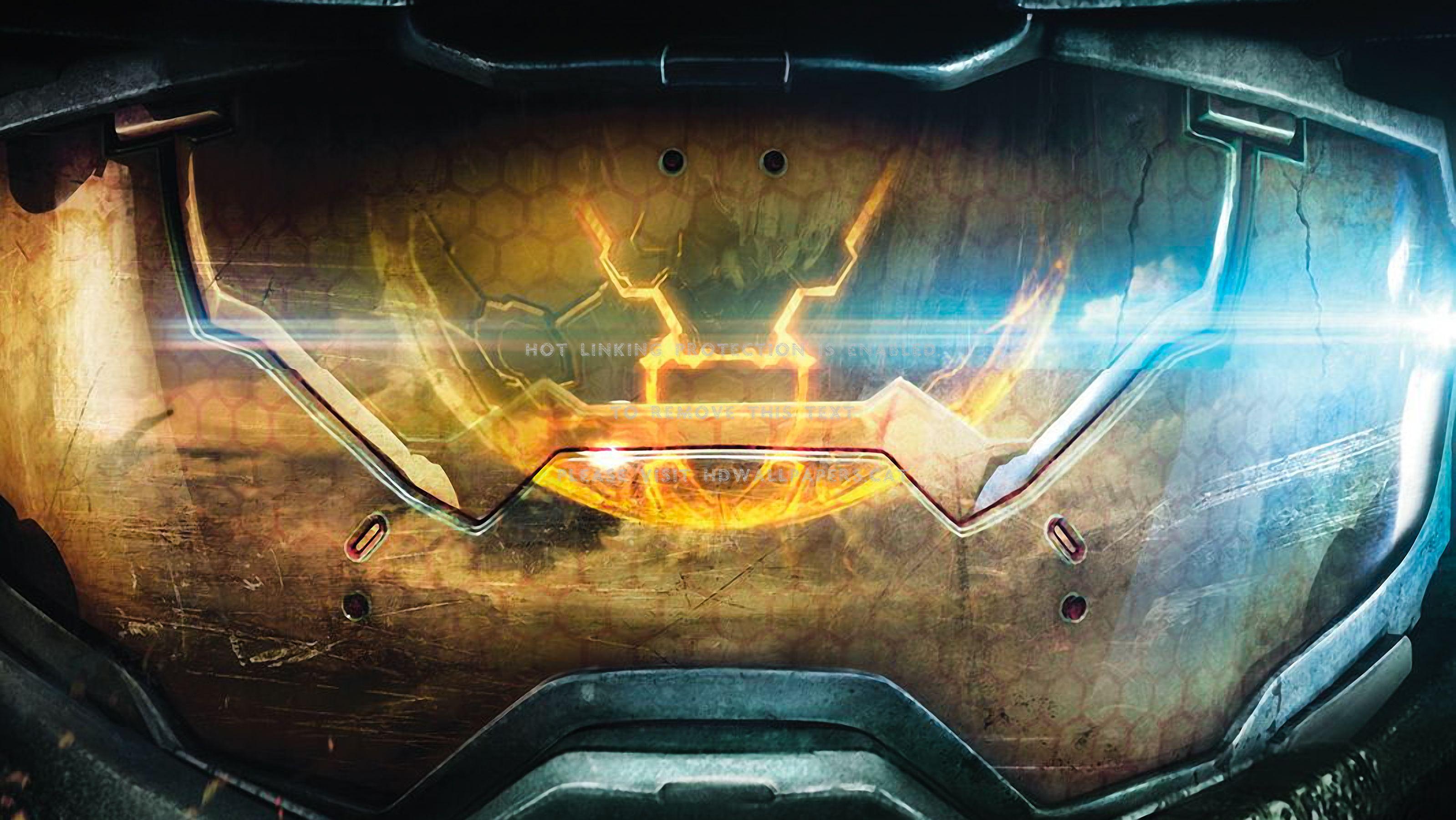 3198x1800 master chief visor helmet face boss halo 4