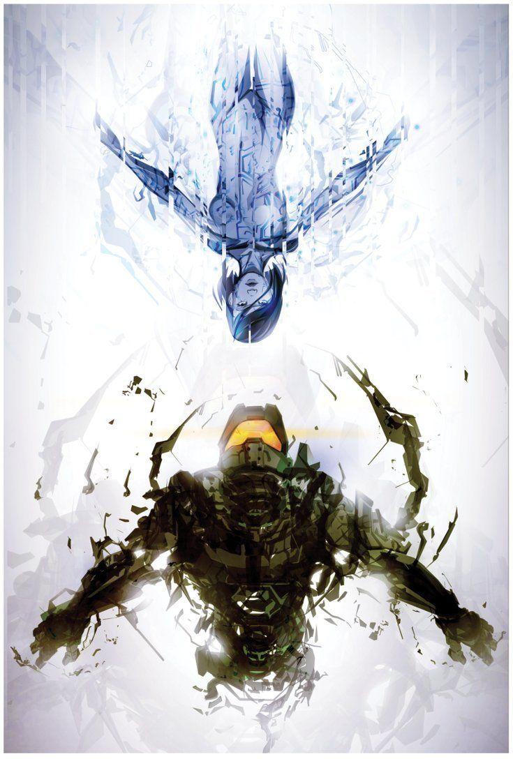735x1088 Master Chief and Cortana Vertical wallpaper