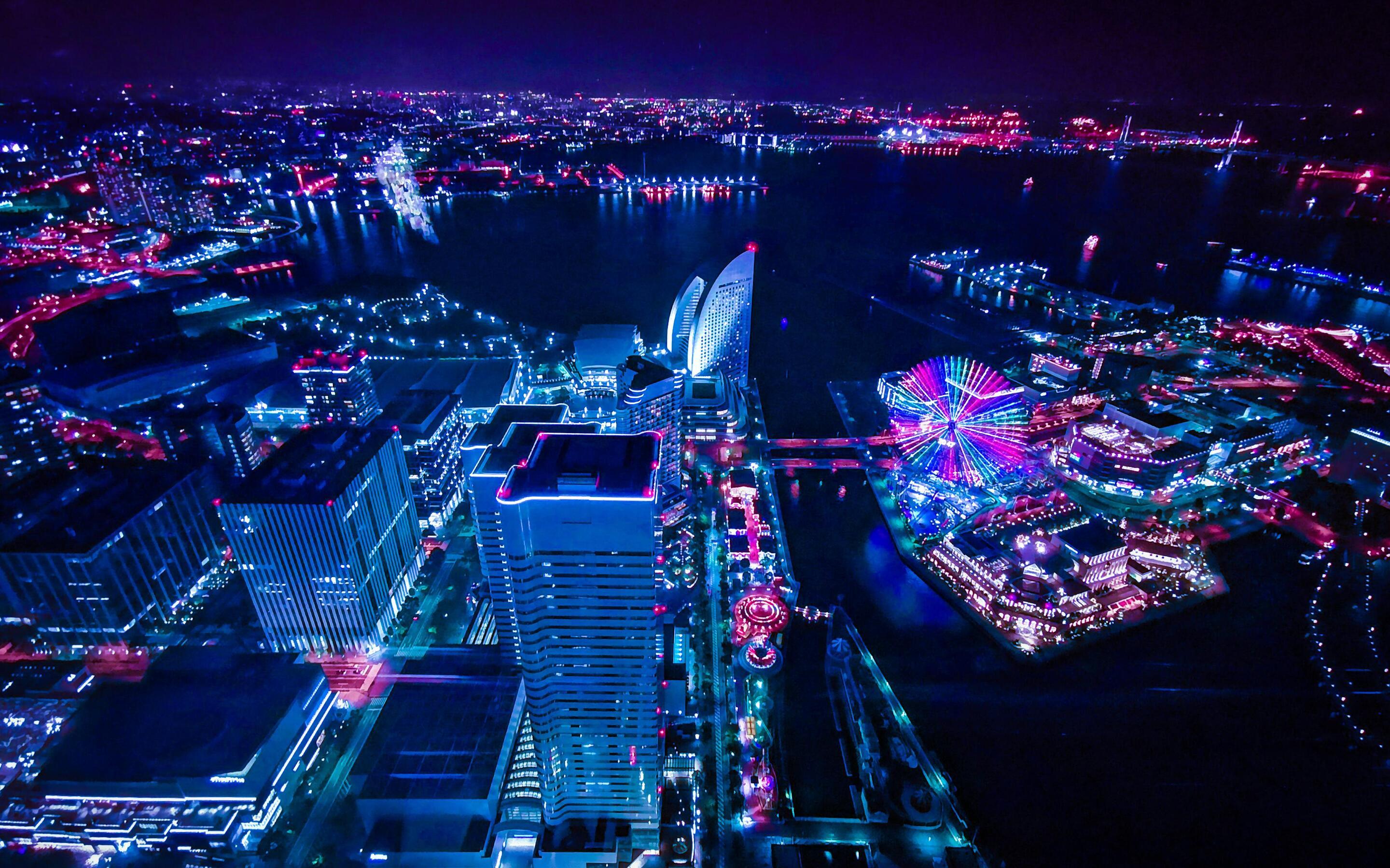 2880x1800 Yokohama At Night Noen City 4k Macbook Pro Retina HD 4k
