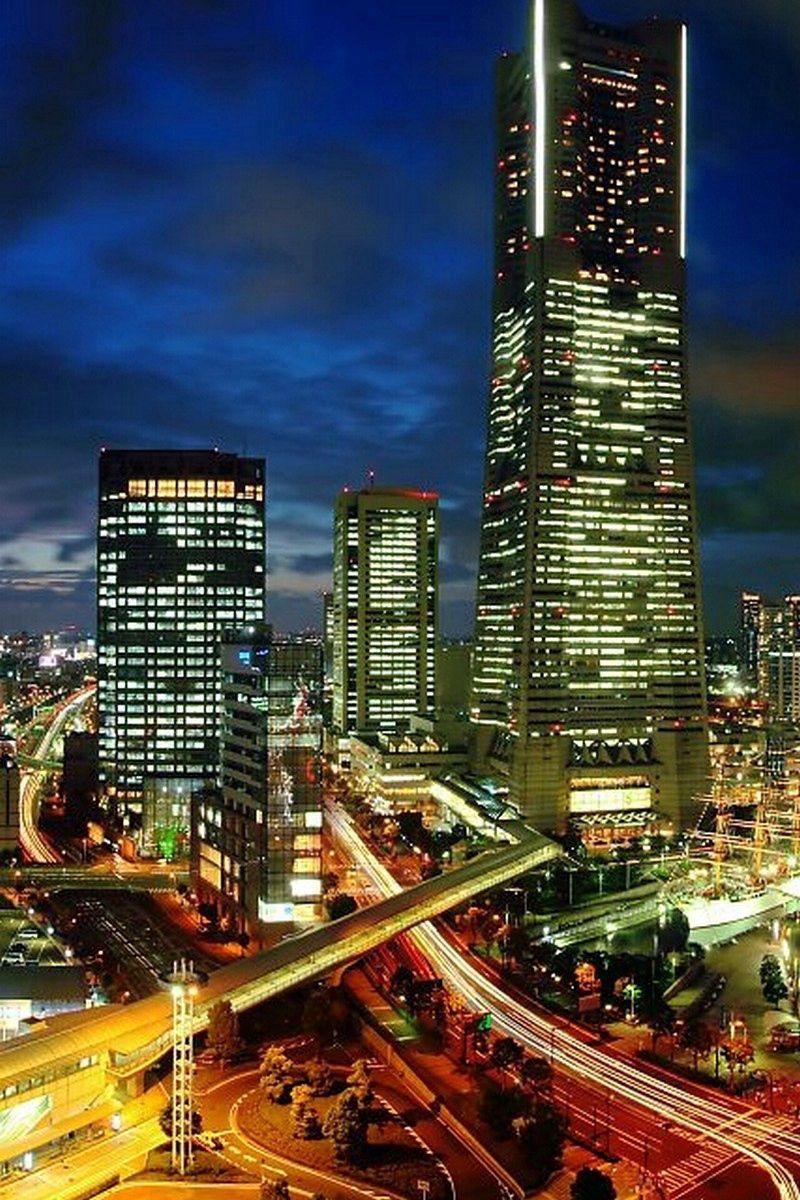800x1200 Download wallpaper 800x1200 japan, yokohama, evening, metropolis