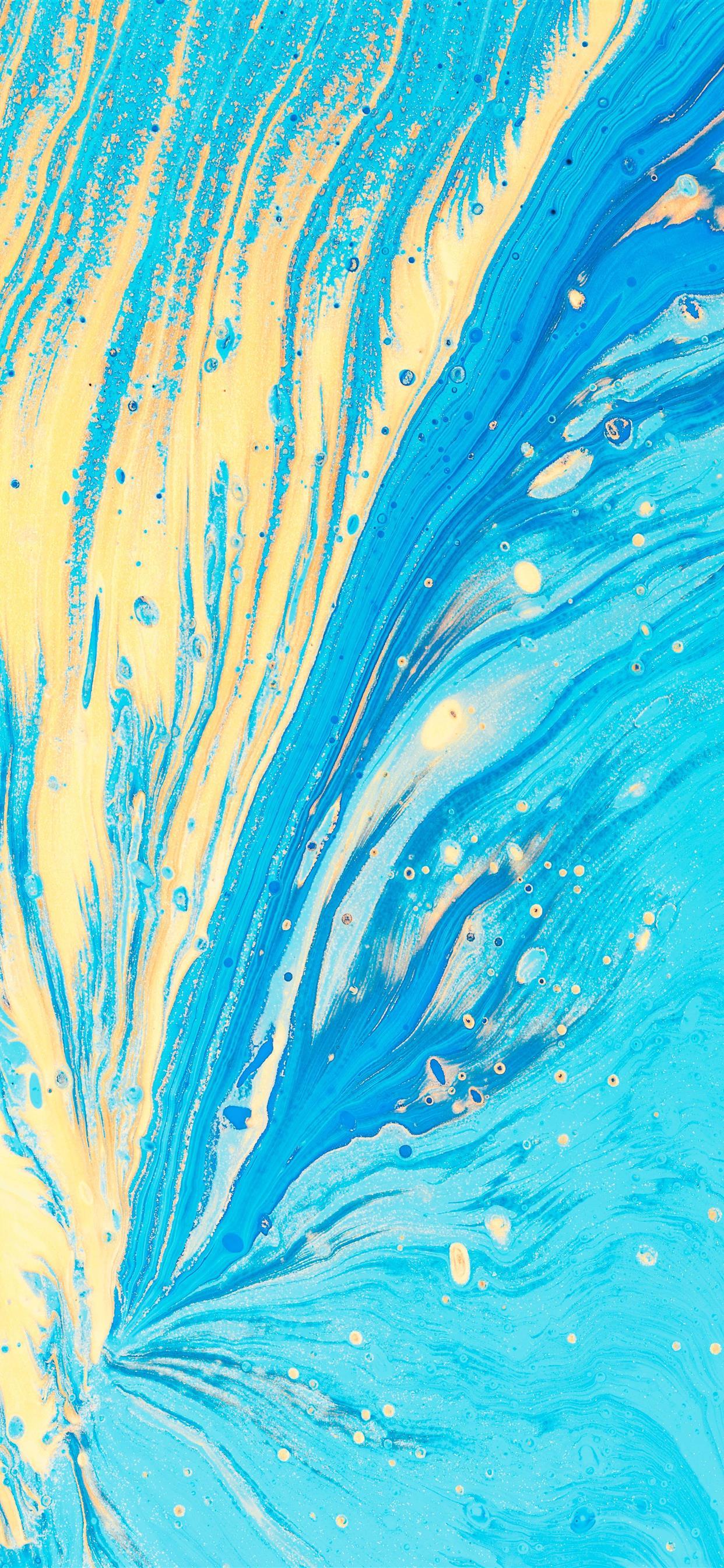 1242x2688 blue and yellow abstract artwork iPhone X Wallpaper Free Download