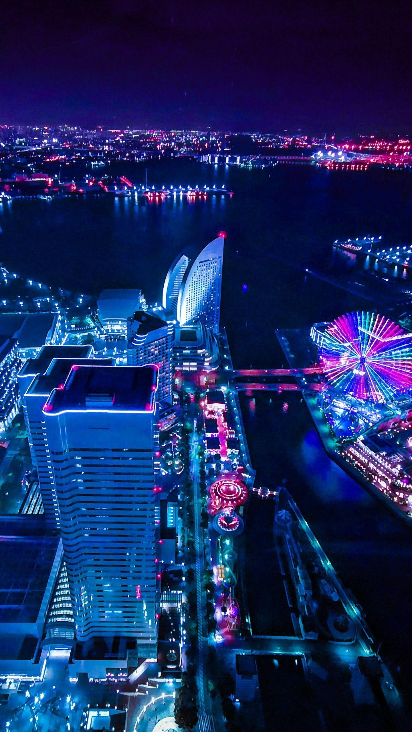 1440x2560 Yokohama At Night Noen City 4k Samsung Galaxy S S7
