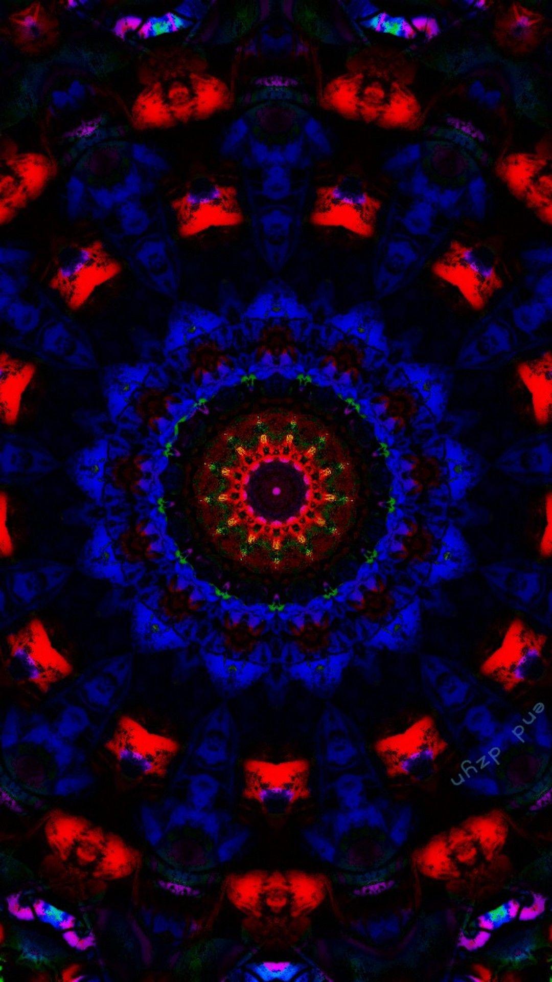 1080x1920 iPhone Wallpaper. Psychedelic art, Blue, Fractal art, Symmetry