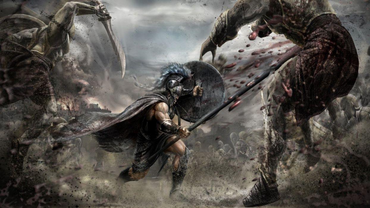 1244x700 SPARTAN art battles wallpaperx1080