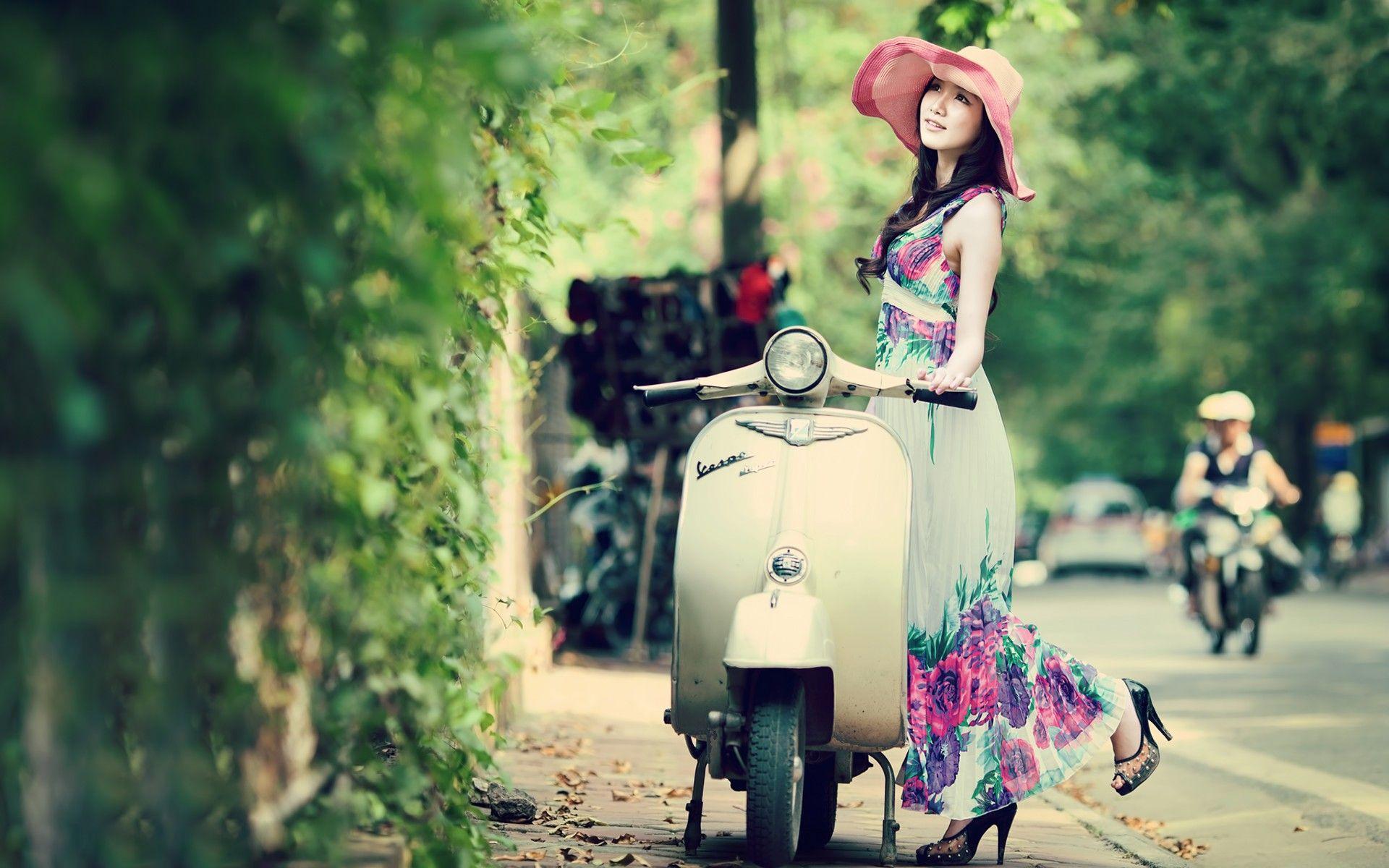1920x1200 Beautiful Asian Model Spring Colors wallpaper. Beautiful Asian