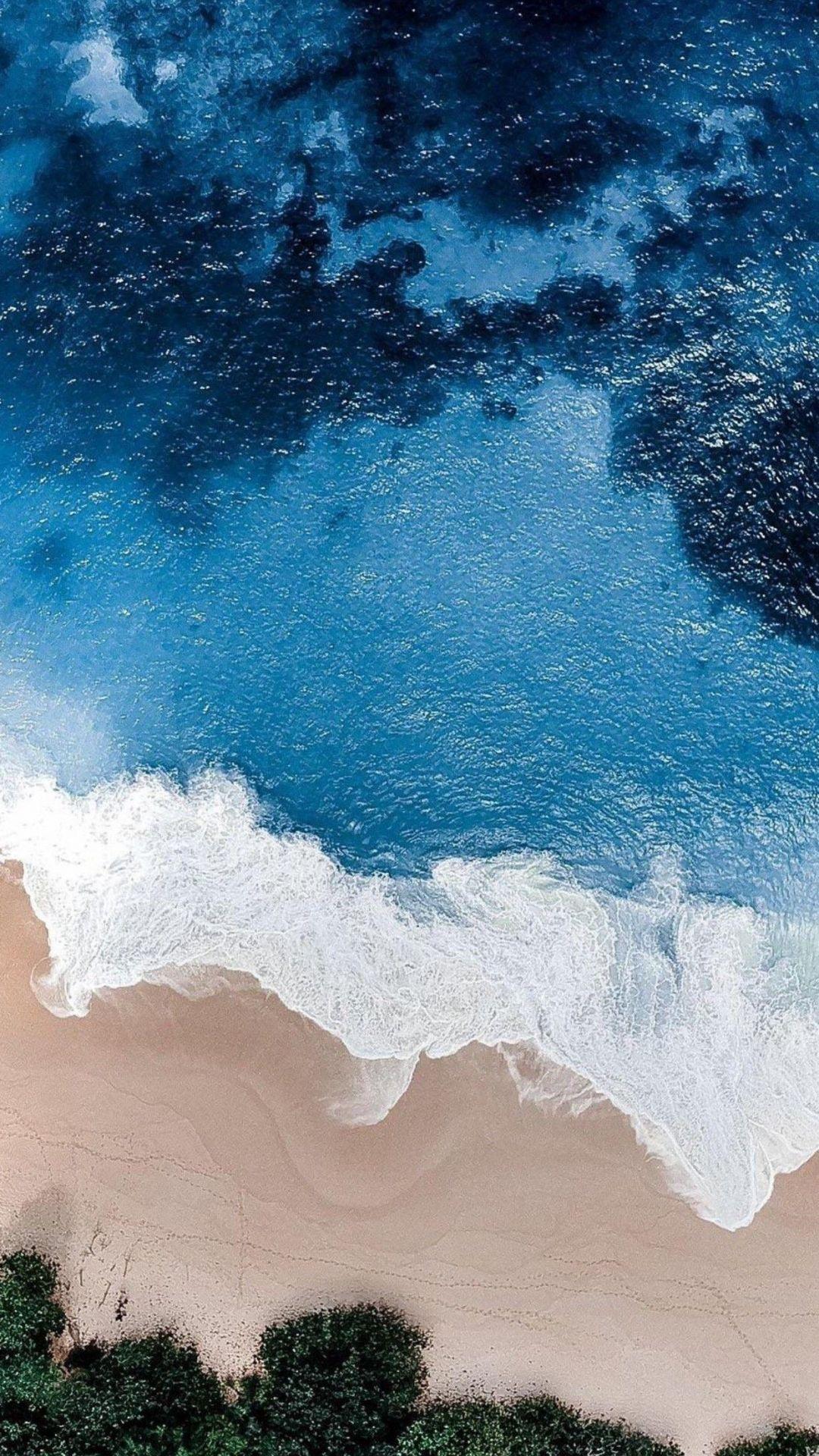 1080x1920 Free download iOS 11 iPhone X Aqua blue Water beach wave ocean