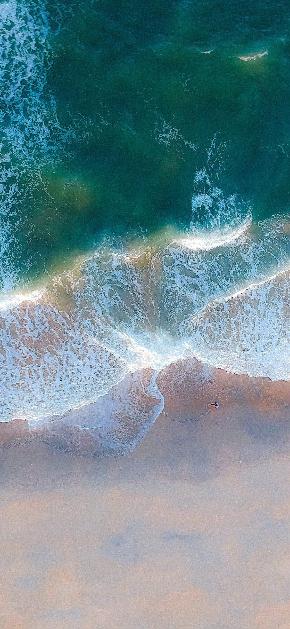 1125x2436 Sea, beach, wave, earthview iPhone wallpaper