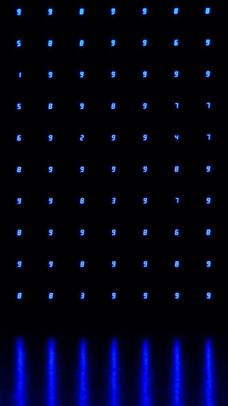 800x1420 Download Wallpaper 800x1420 Numbers, Neon, Blue, Dark Iphone Se 5s