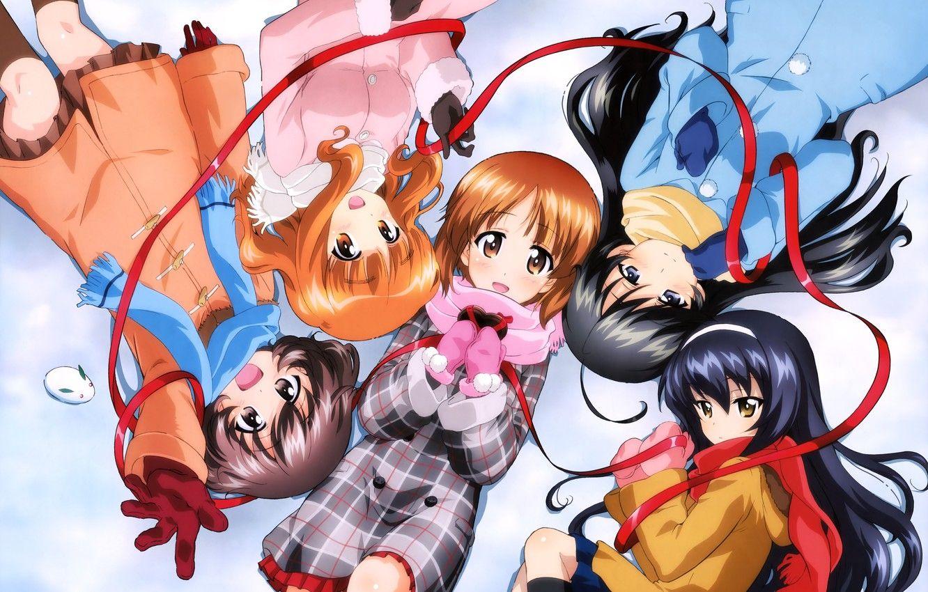 1332x850 Wallpaper girl, game, anime, asian, friends, japanese, oriental