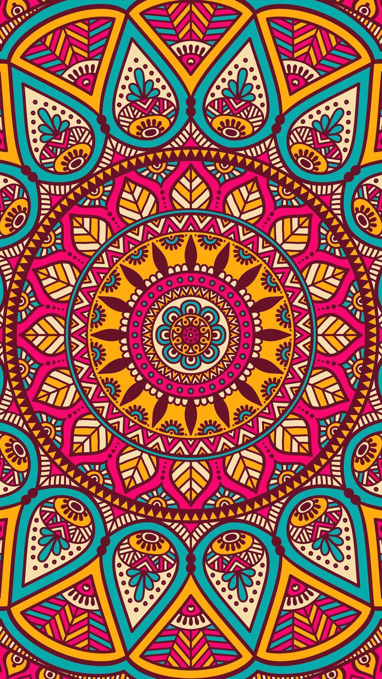 1242x2208 Mandala Wallpaper. Boho Mandala Desktop