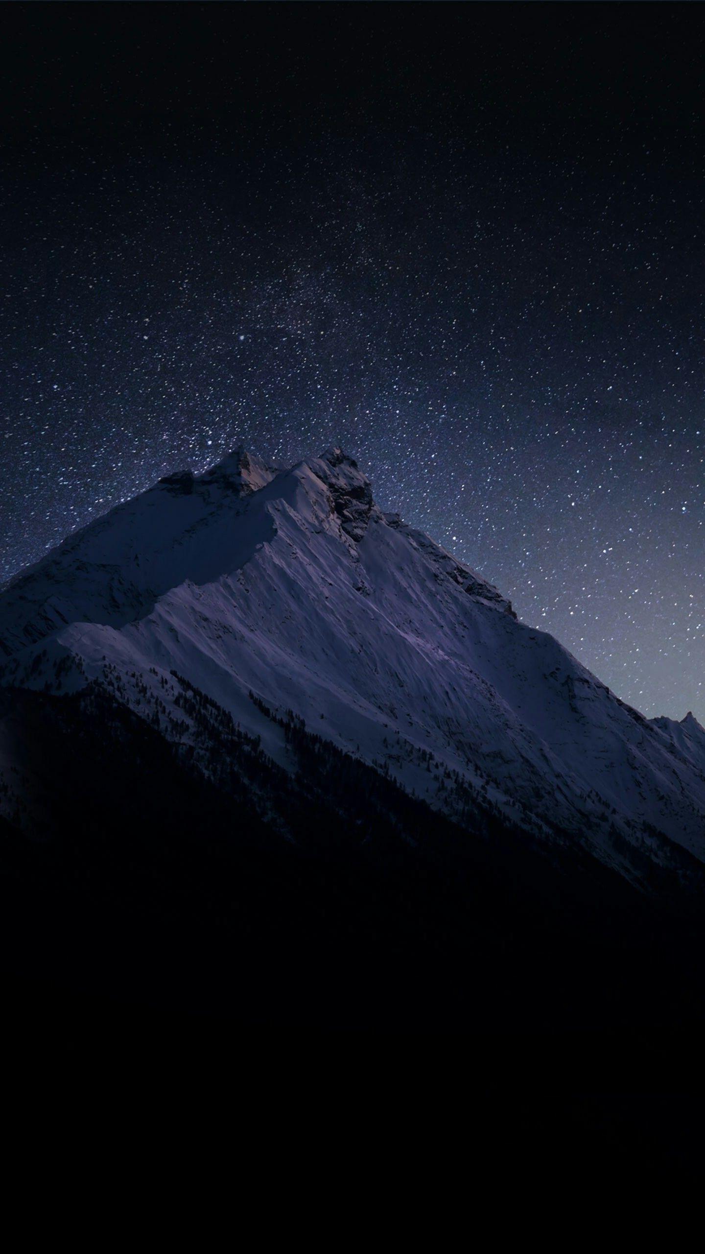 1440x2560 Wallpaper Dark mountains, Stars, HD, Nature