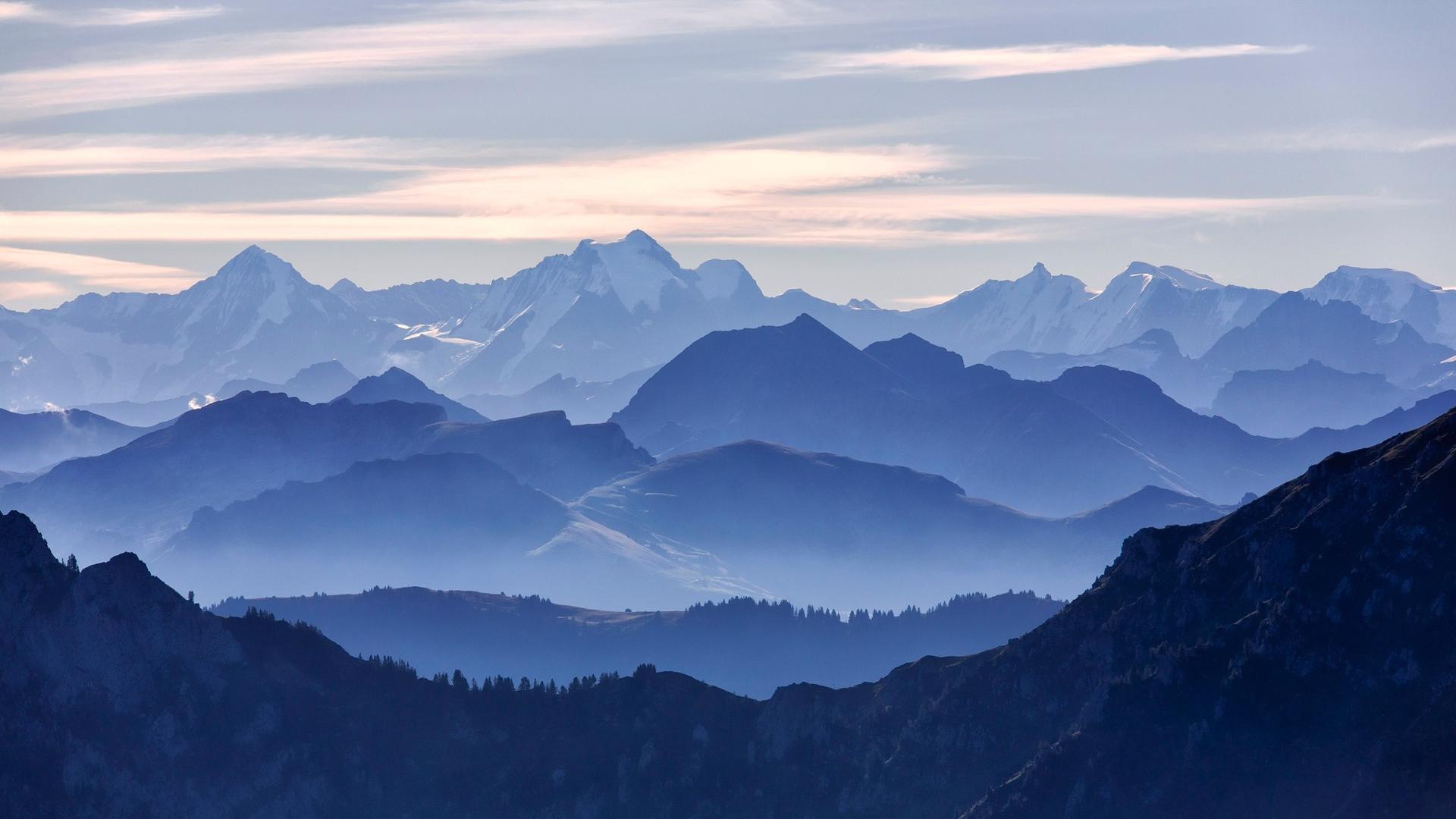 1920x1080 Blue Mountains And Clouds Wallpaper