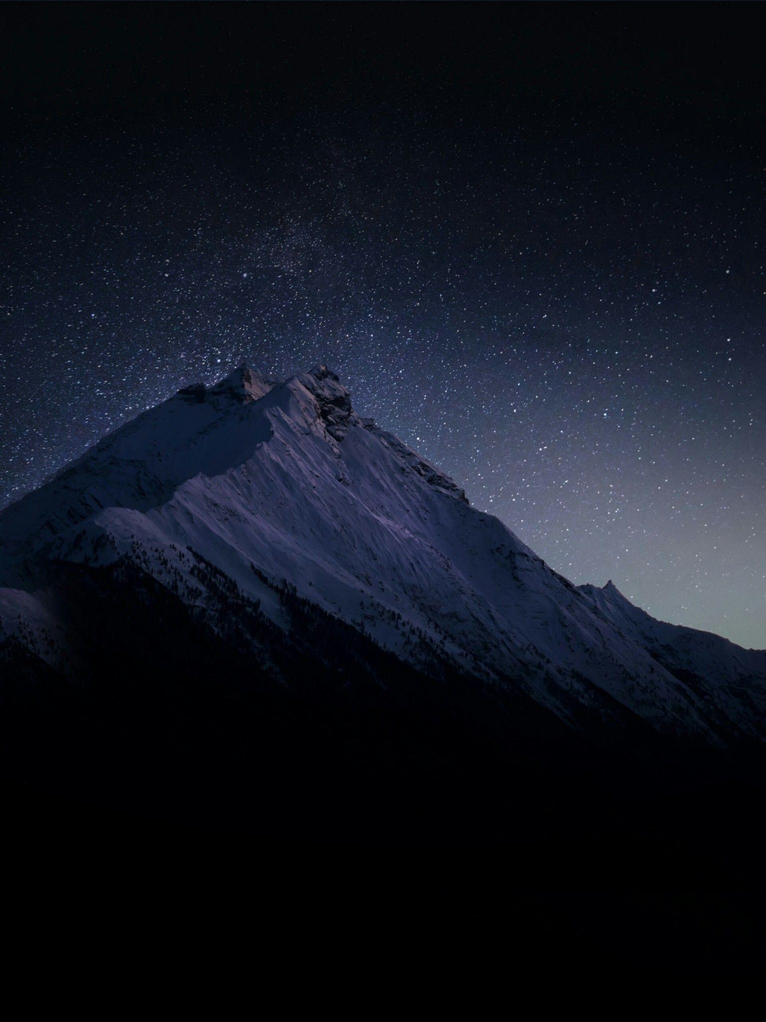 1536x2048 Wallpaper Dark mountains, Stars, HD, Nature,. Wallpaper for iPhone, Android, Mobile and Desktop