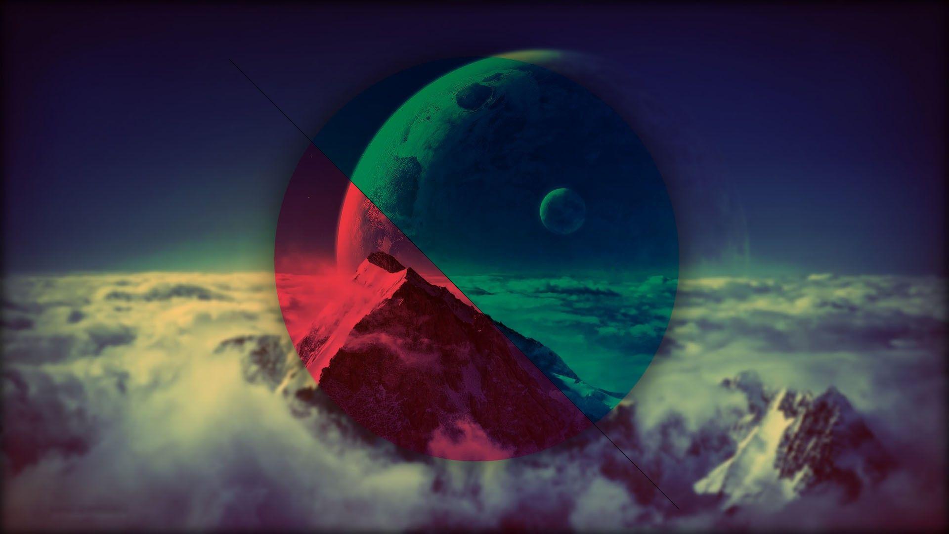 1920x1080 planet, Circle, Geometry, Colorful, Mountain, Space, Shapes