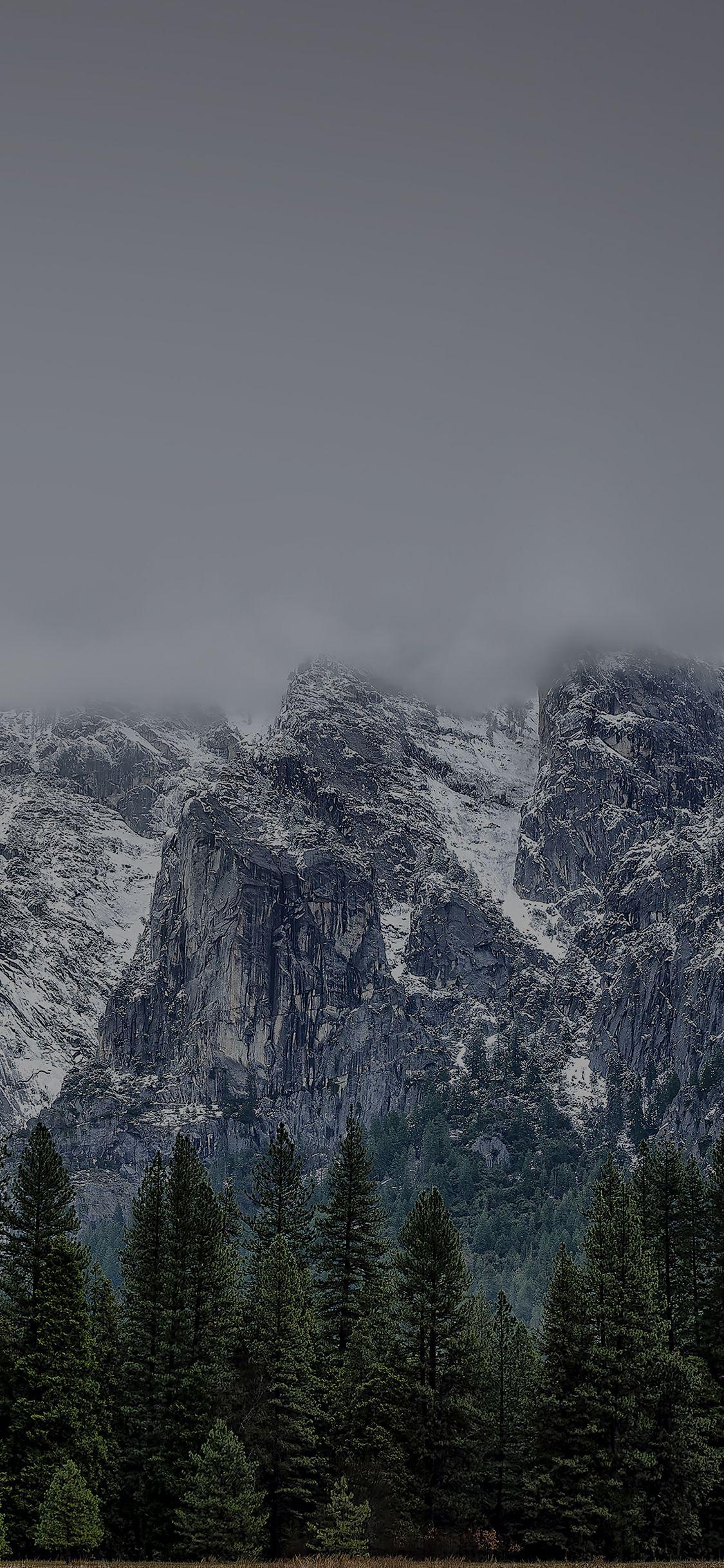 1125x2436 iPhoneXpapers coming dark snow round mountain