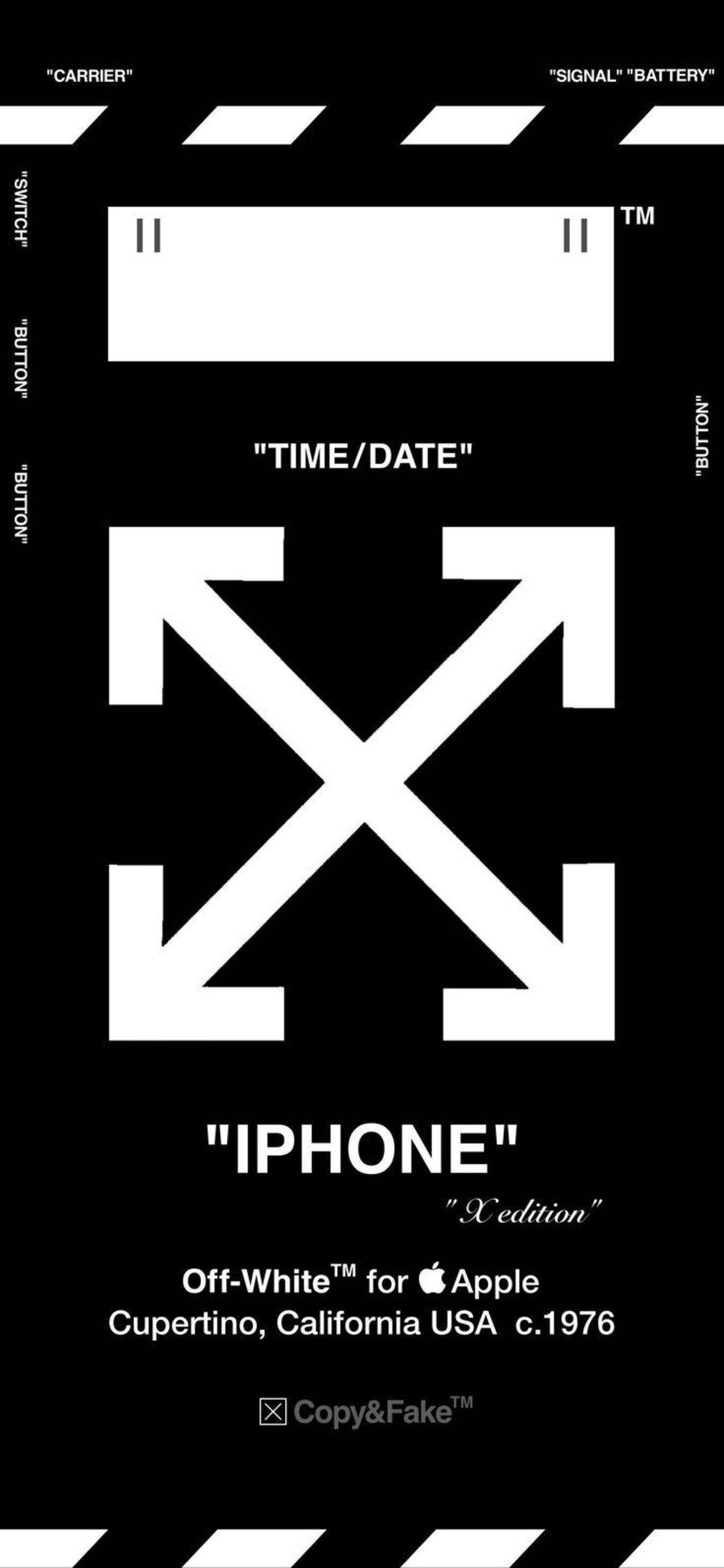 1366x2955 Supreme Off White Wallpaper