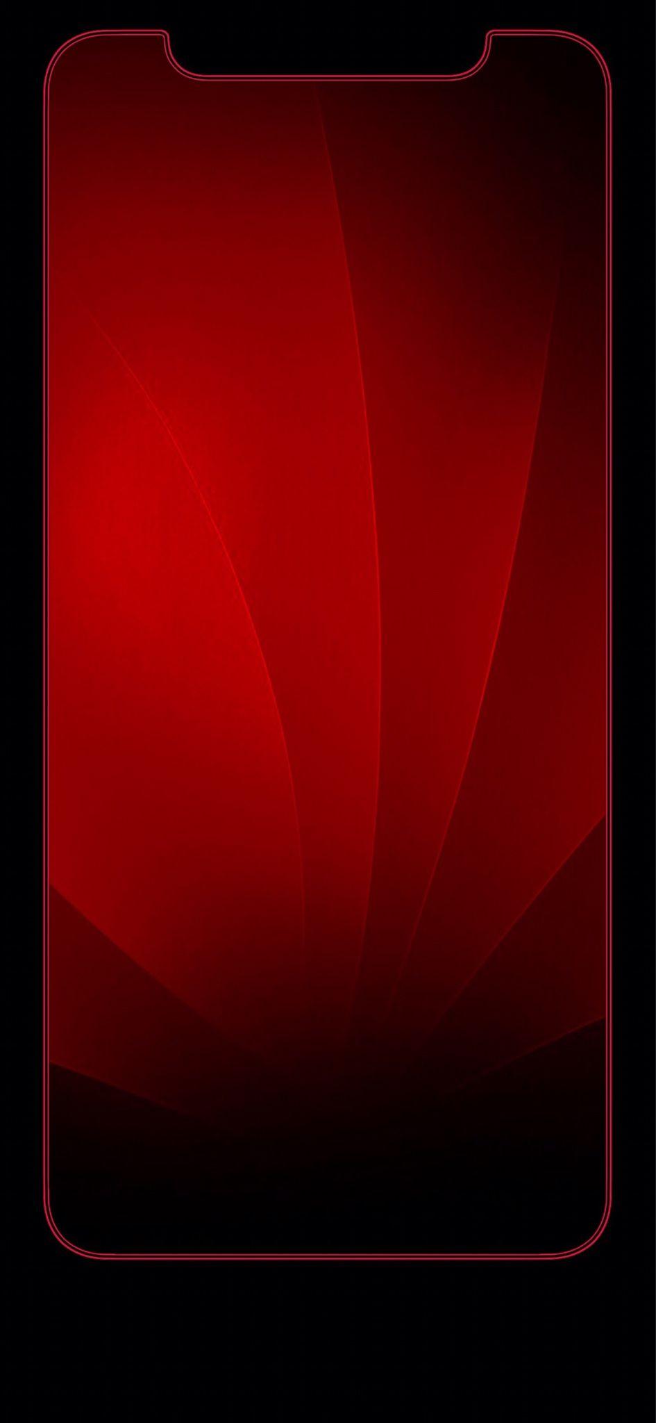 945x2048 iPhone X Red Border Wallpaper