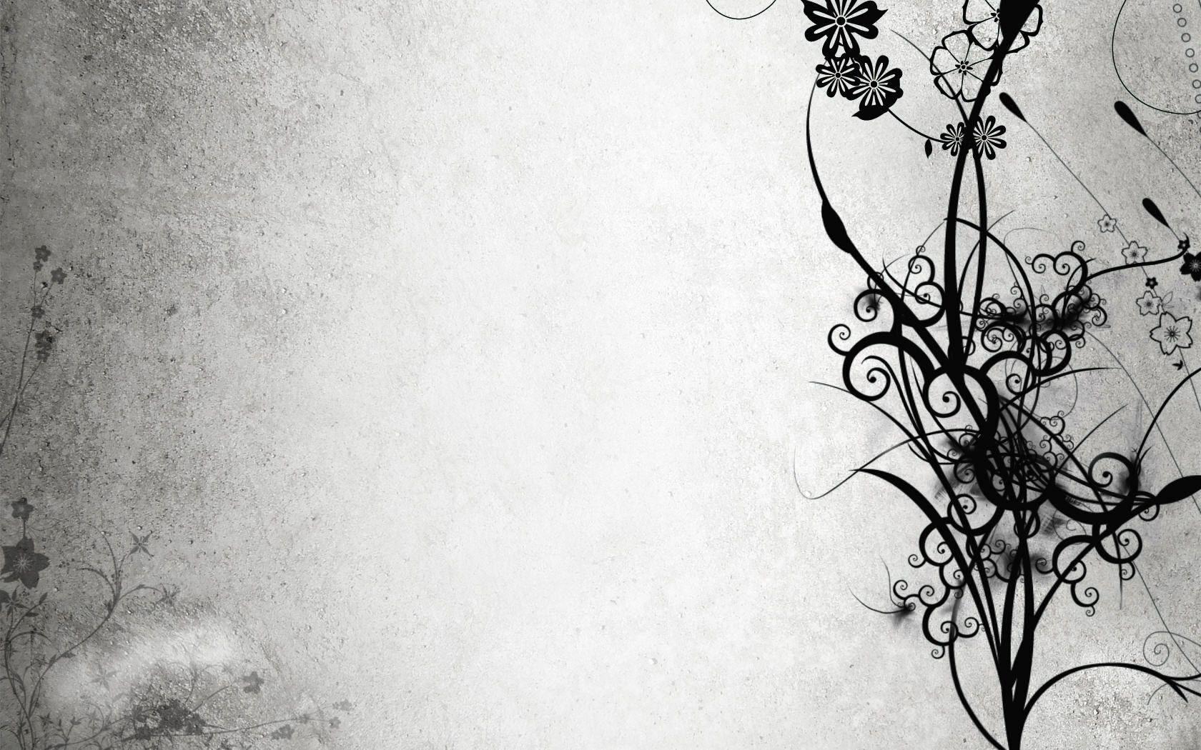 1680x1050 black and white flowers Desktop Wallpaperk HD