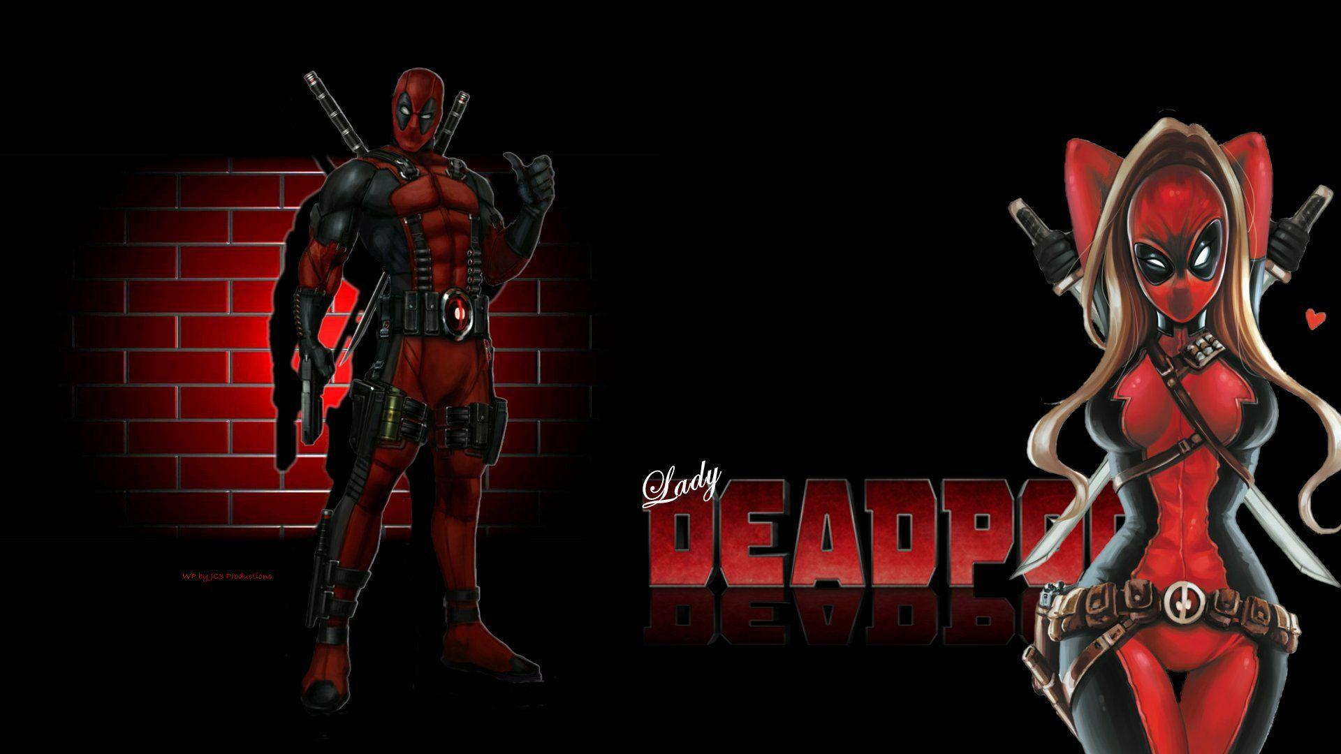 1920x1080 Lady Deadpool karatasi la kupamba ukuta Brick ukuta 2 karatasi la kupamba ukuta