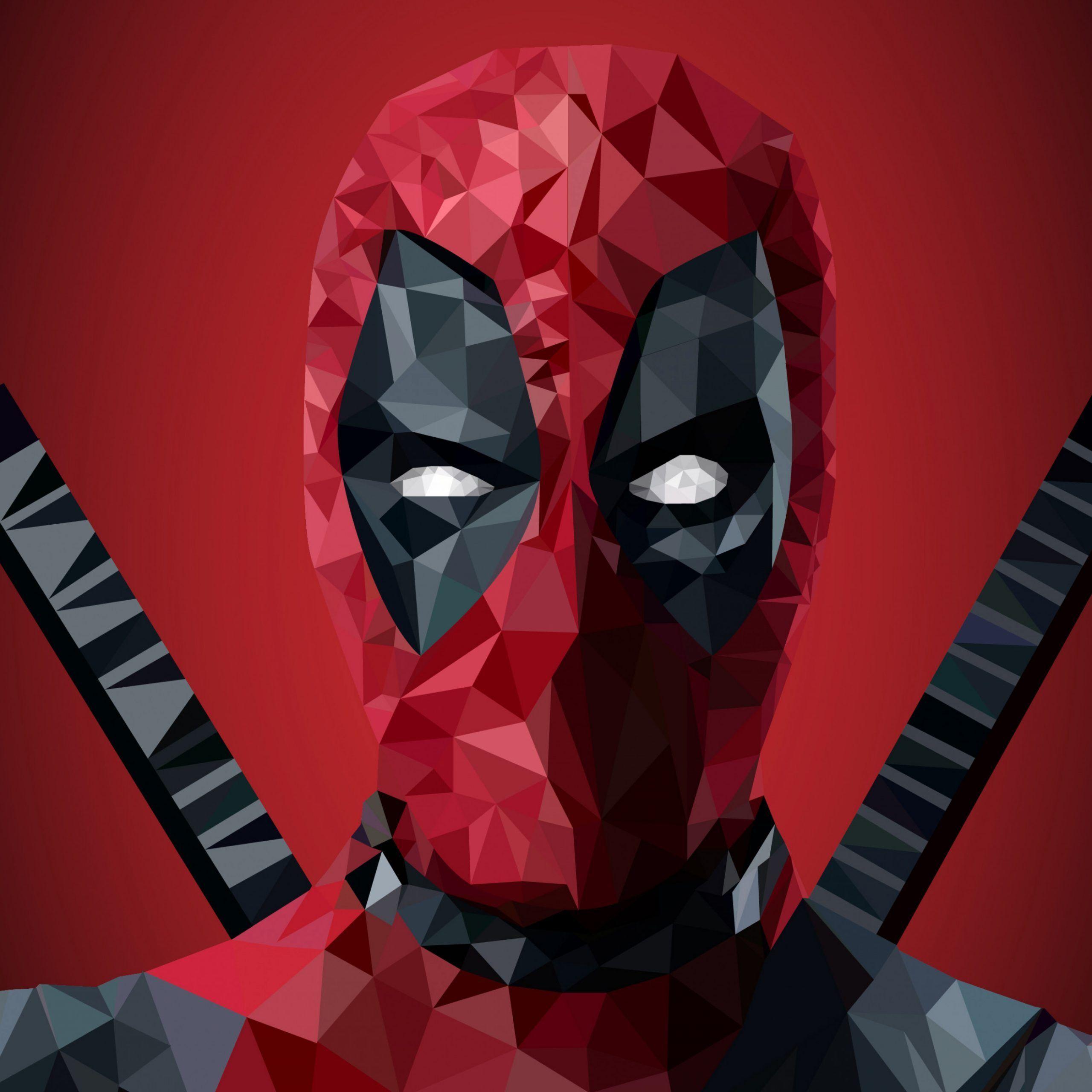 2560x2560 Deadpool Low Poly Art 4k, HD Superheroes, 4k Wallpaper