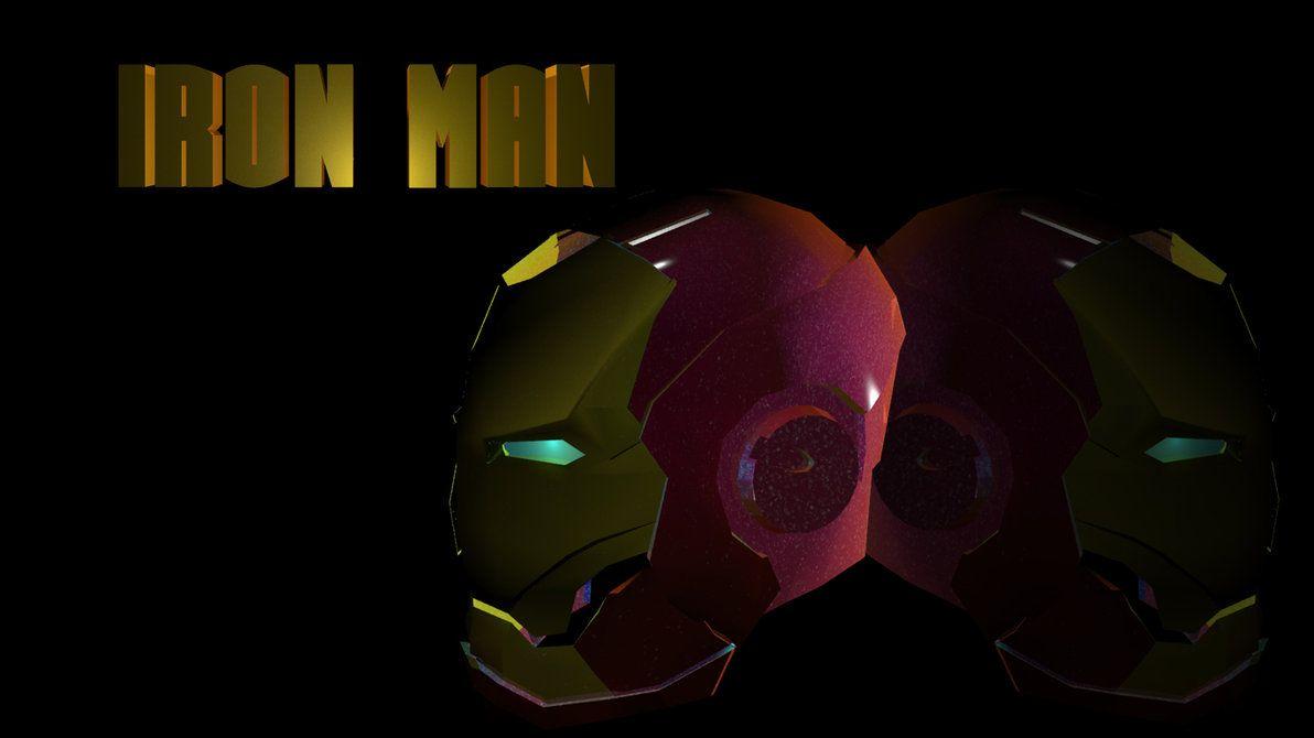 1192x670 Free download own make 3D modeling Iron Man Helmet wallpaper