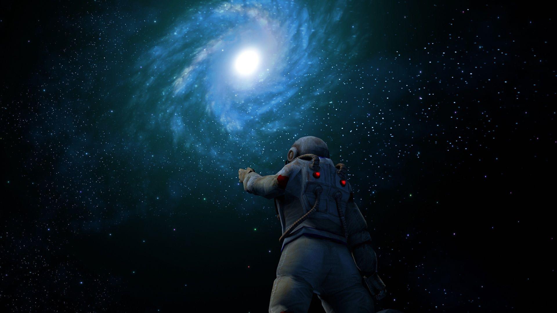 1920x1080 Astronaut In Galaxy 1080P Laptop Full HD Wallpaper, HD